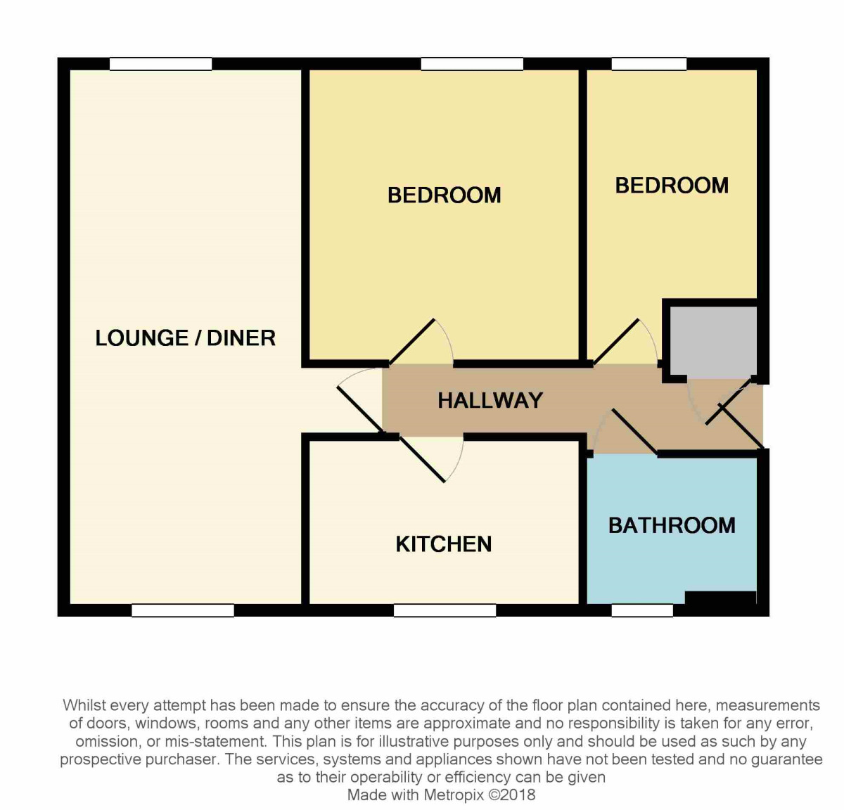 Floorplan of 2 bedroom  Flat for sale, Camsell Court, Linthorpe, Middlesbrough, TS5