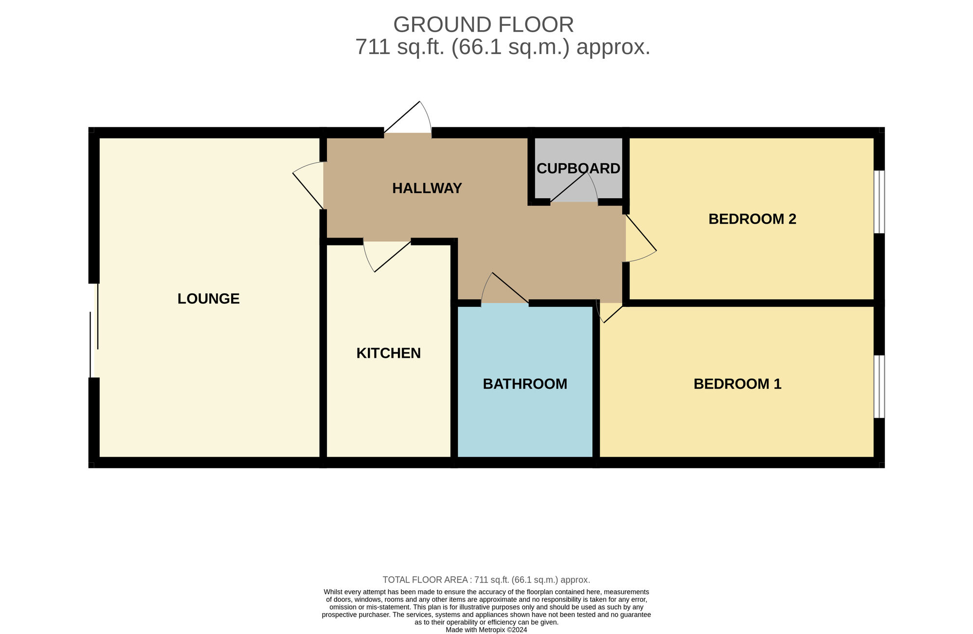 Floorplan of 2 bedroom  Flat for sale, Finchlay Court, Acklam, Middlesbrough, TS5