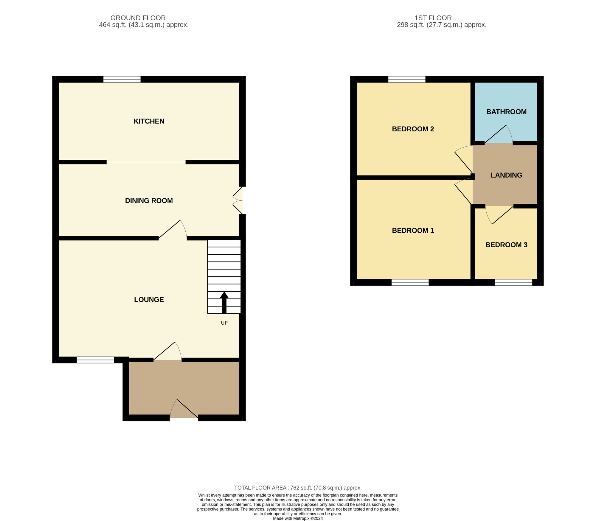 Floorplan of 3 bedroom Semi Detached House for sale, Carlbury Avenue, Acklam, Middlesbrough, TS5