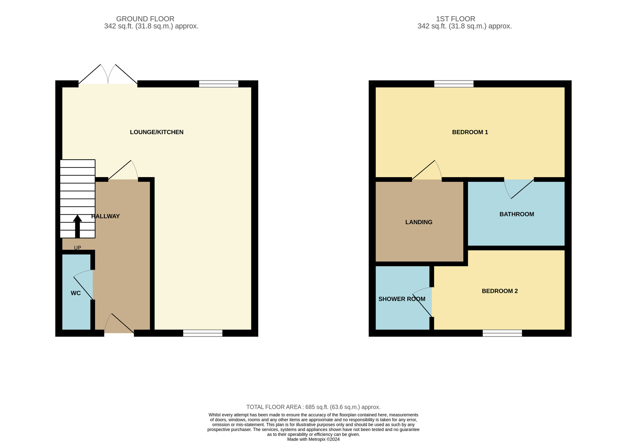 Floorplan of 2 bedroom Mid Terrace House for sale, Aidan Court, West Lane, Middlesbrough, TS5