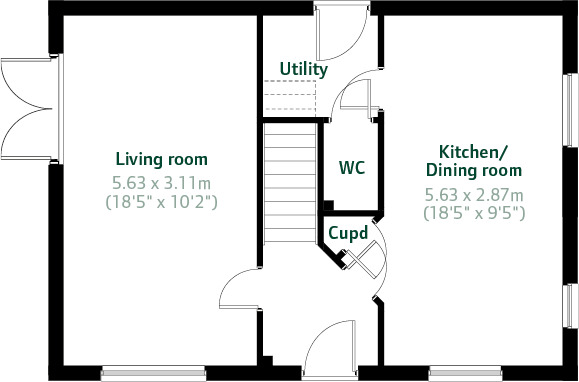 Floorplan of 3 bedroom Detached House for sale, Carson Place, Hemlington, North Yorkshire, TS8