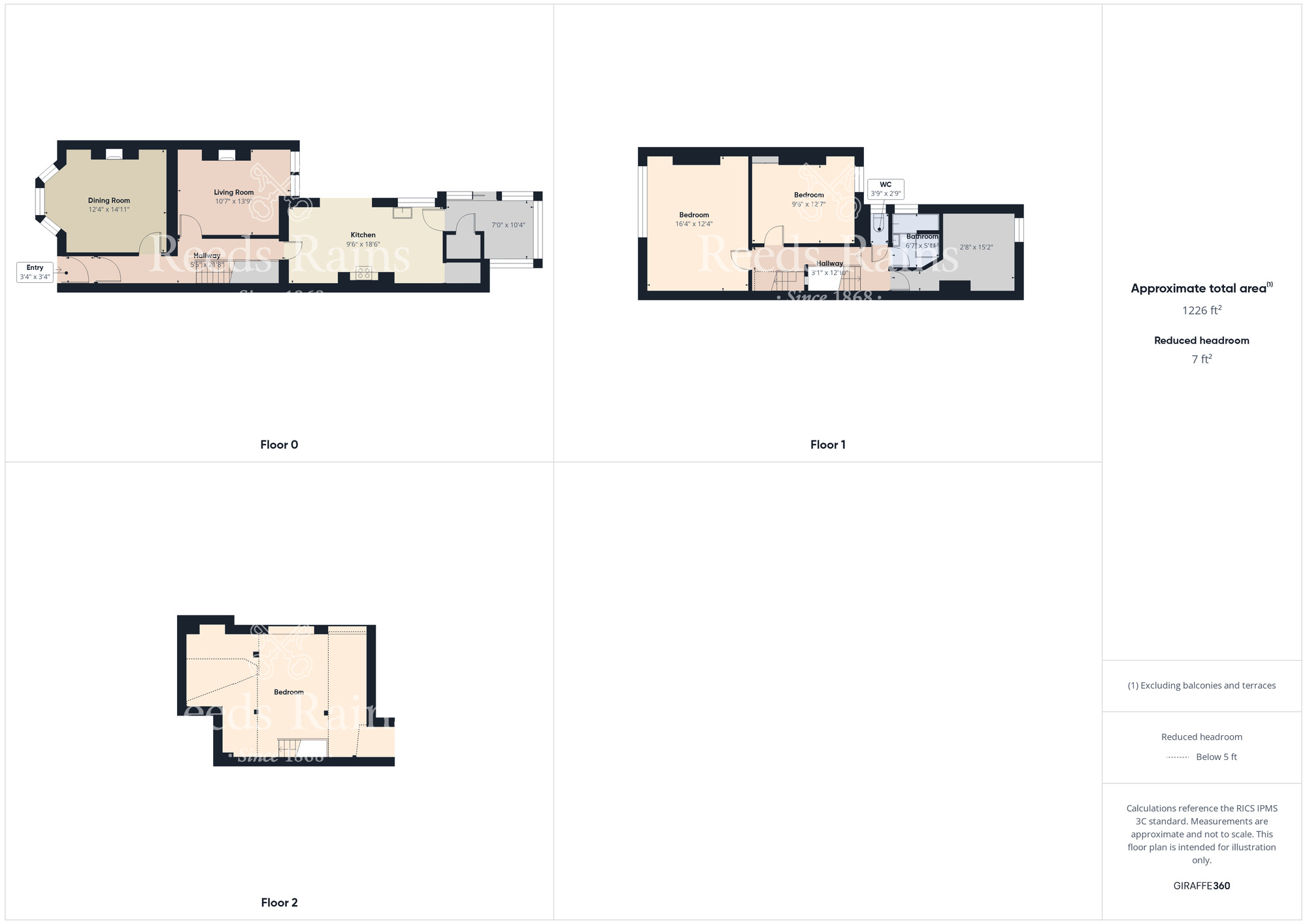 Floorplan of 3 bedroom Semi Detached House for sale, Claude Avenue, Middlesbrough, North Yorkshire, TS5