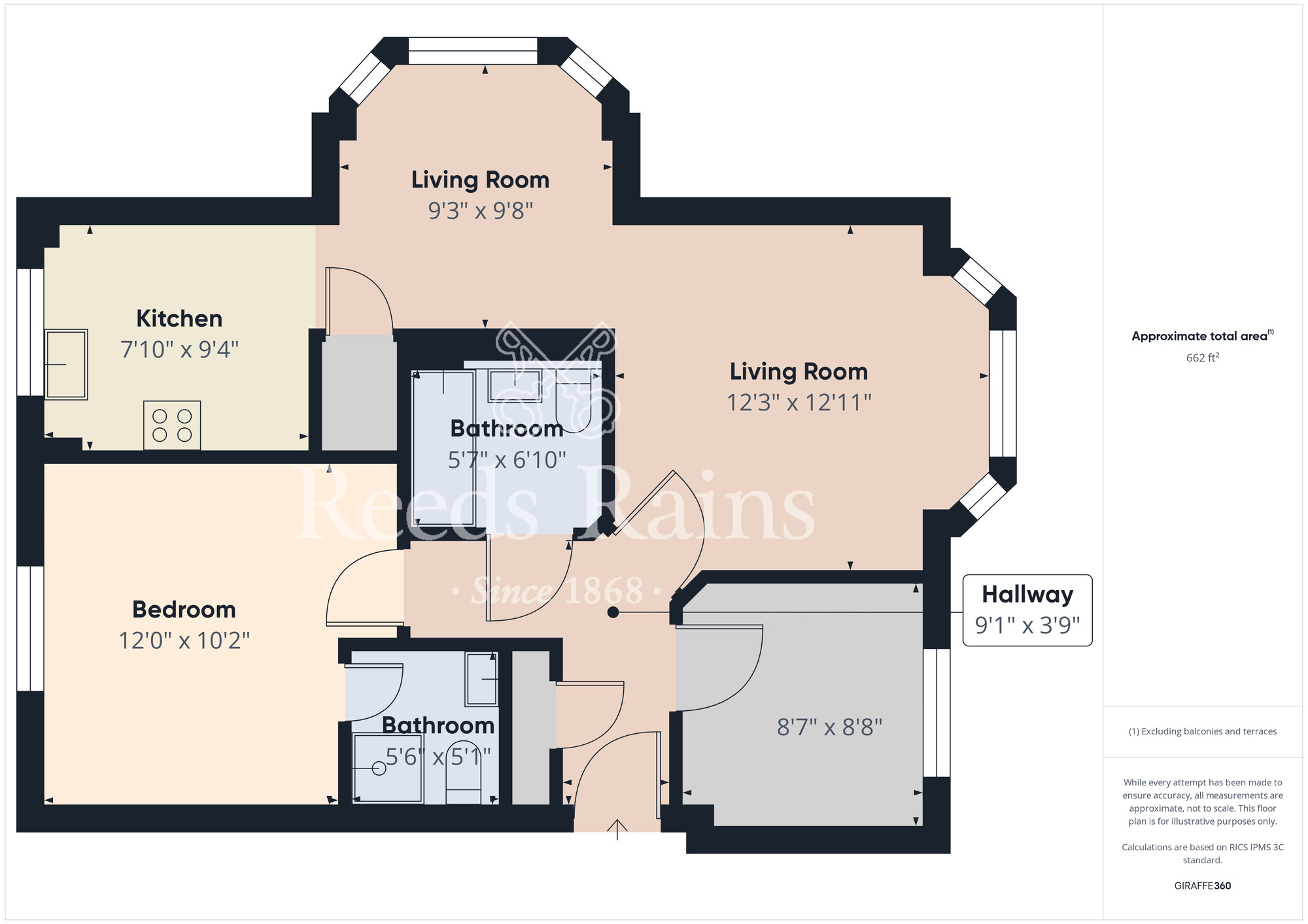 Floorplan of 2 bedroom  Flat for sale, Scholars Rise, Middlesbrough, North Yorkshire, TS4