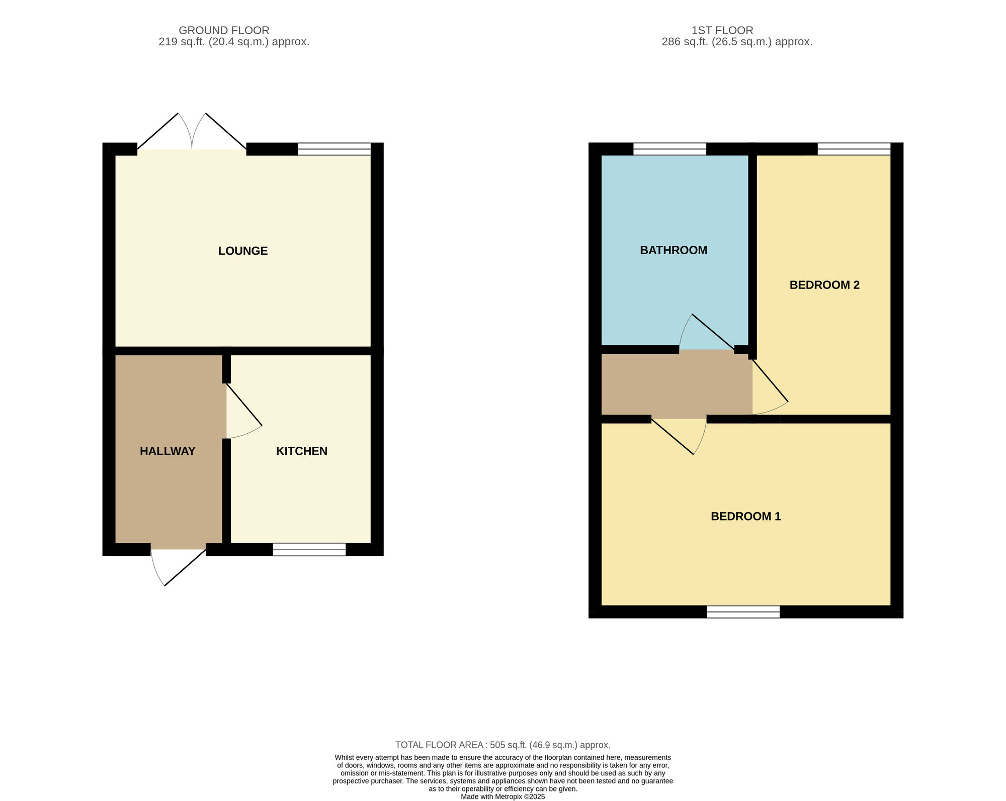 Floorplan of 2 bedroom Mid Terrace House for sale, Urswick Close, Middlesbrough, North Yorkshire, TS4