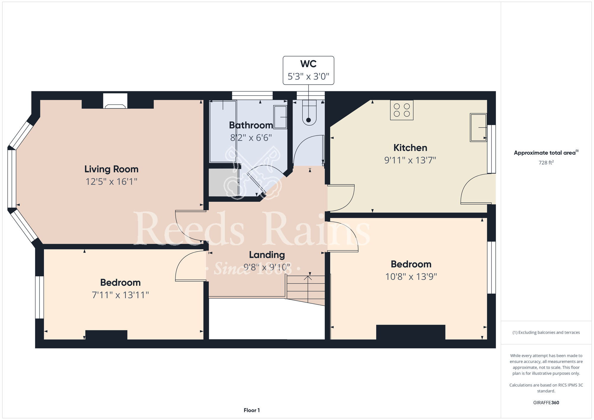 Floorplan of 2 bedroom  Flat for sale, Oxford Road, Middlesbrough, North Yorkshire, TS5