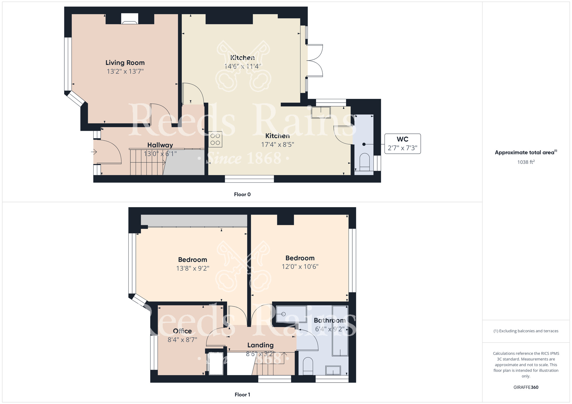 Floorplan of 3 bedroom Semi Detached House for sale, The Oval, Middlesbrough, North Yorkshire, TS5