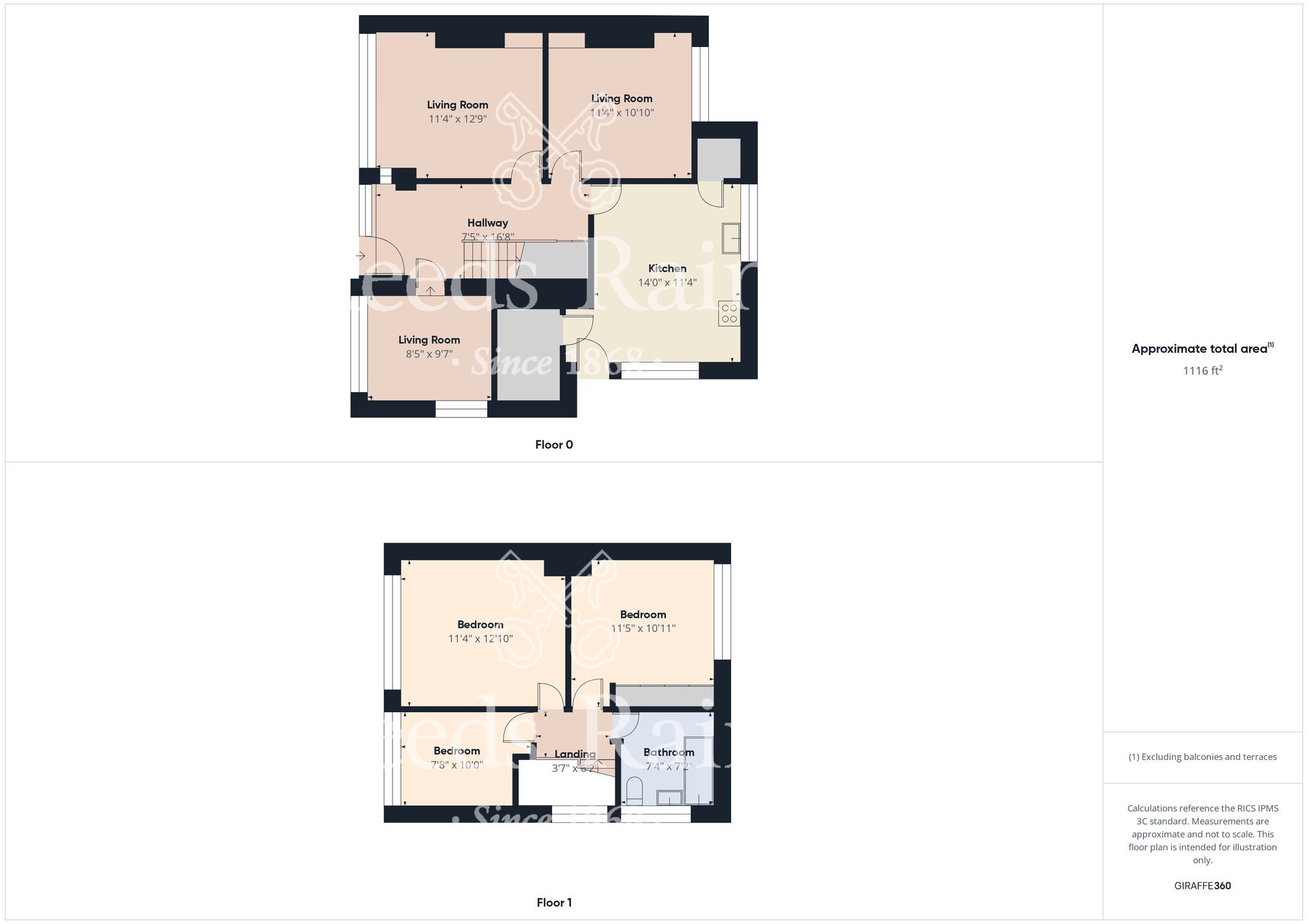 Floorplan of 3 bedroom Semi Detached House for sale, Otterburn Gardens, Middlesbrough, North Yorkshire, TS5