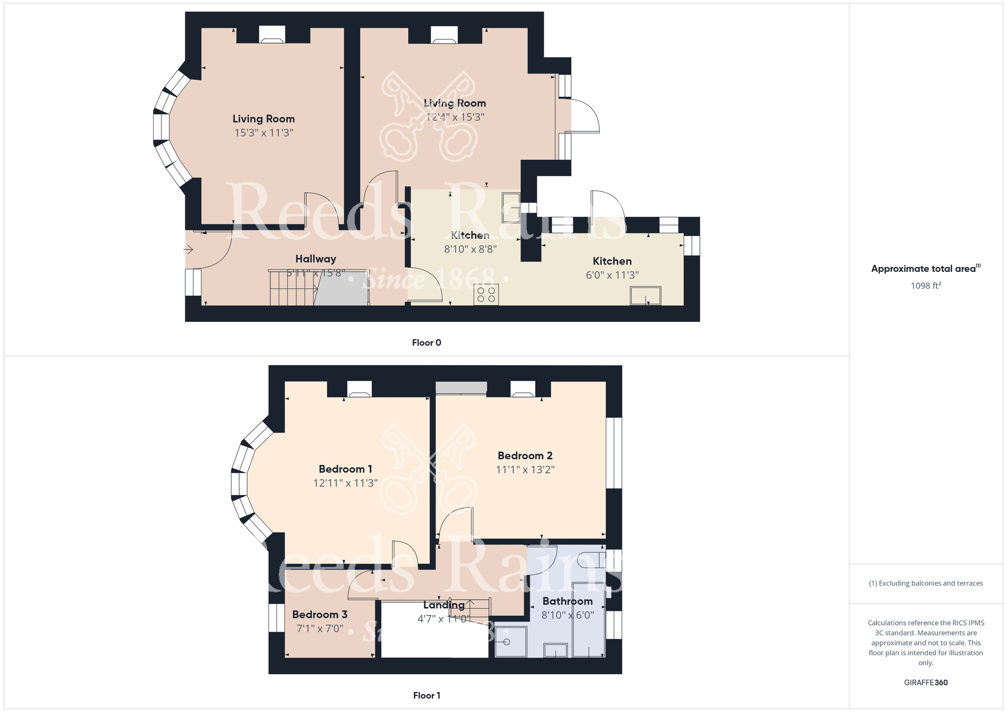 Floorplan of 3 bedroom Mid Terrace House for sale, Thornfield Grove, Middlesbrough, North Yorkshire, TS5