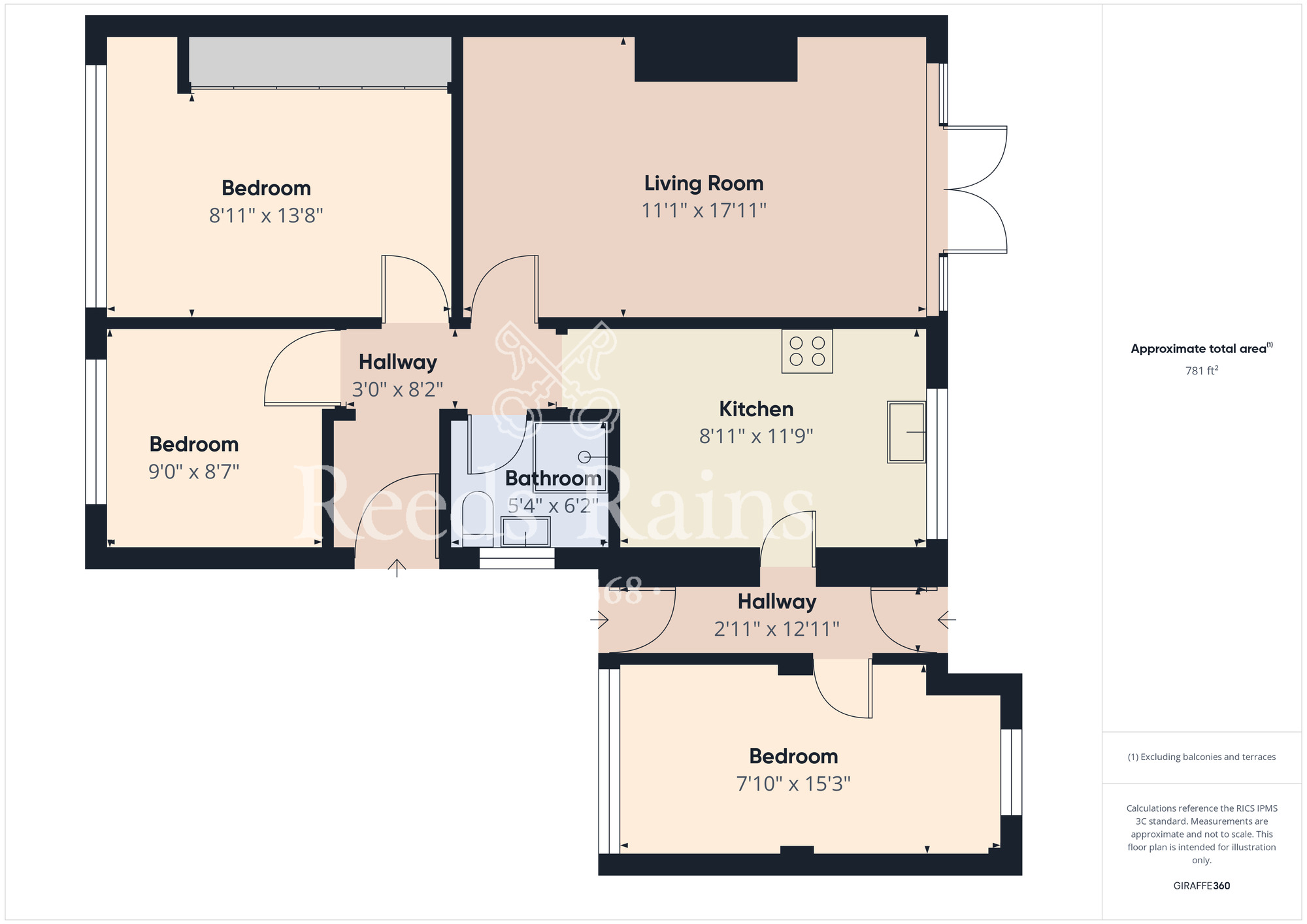 Floorplan of 3 bedroom Semi Detached Bungalow for sale, Sledmere Drive, Middlesbrough, North Yorkshire, TS5