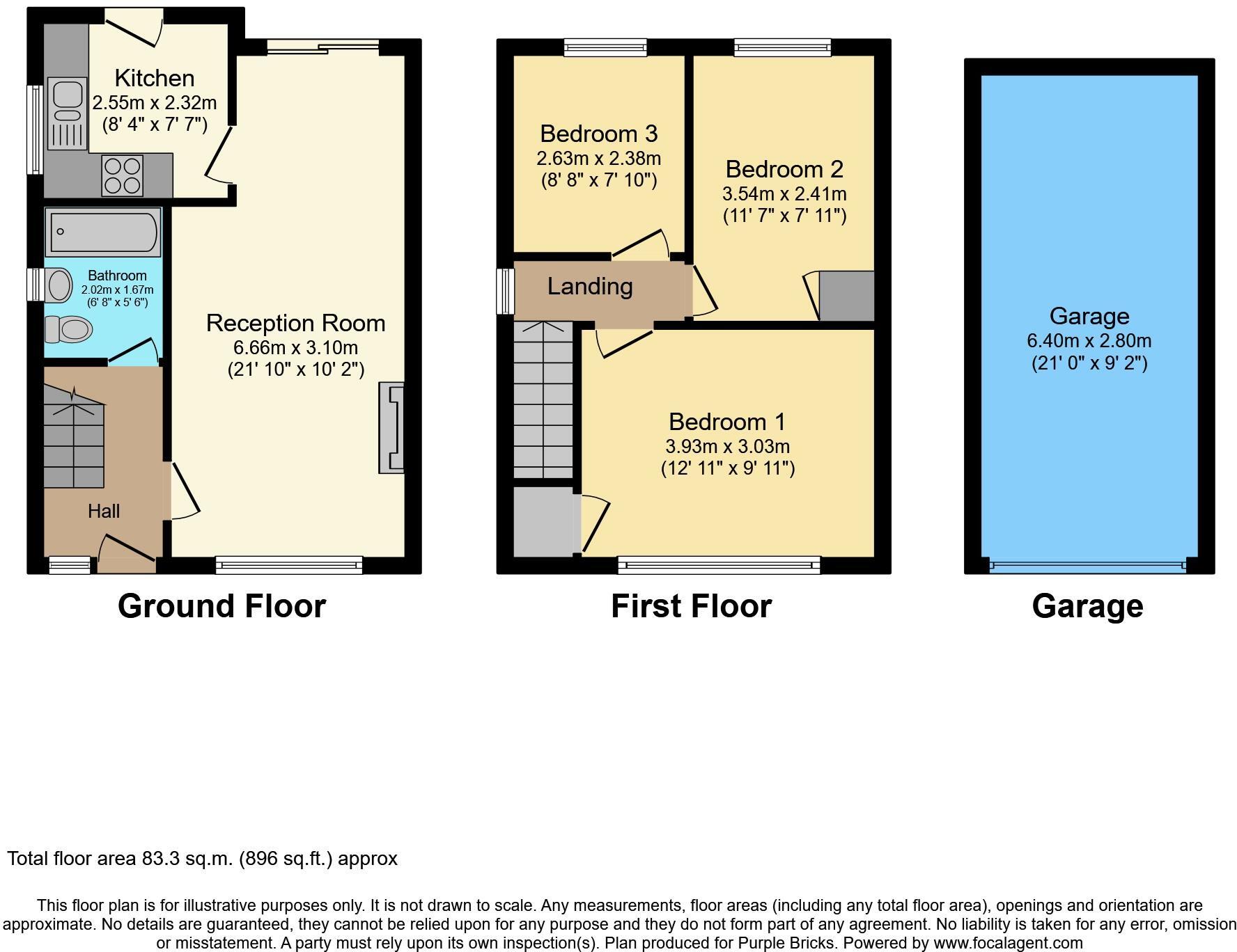 Floorplan of 3 bedroom Semi Detached House for sale, Trimdon Avenue, Middlesbrough, North Yorkshire, TS5