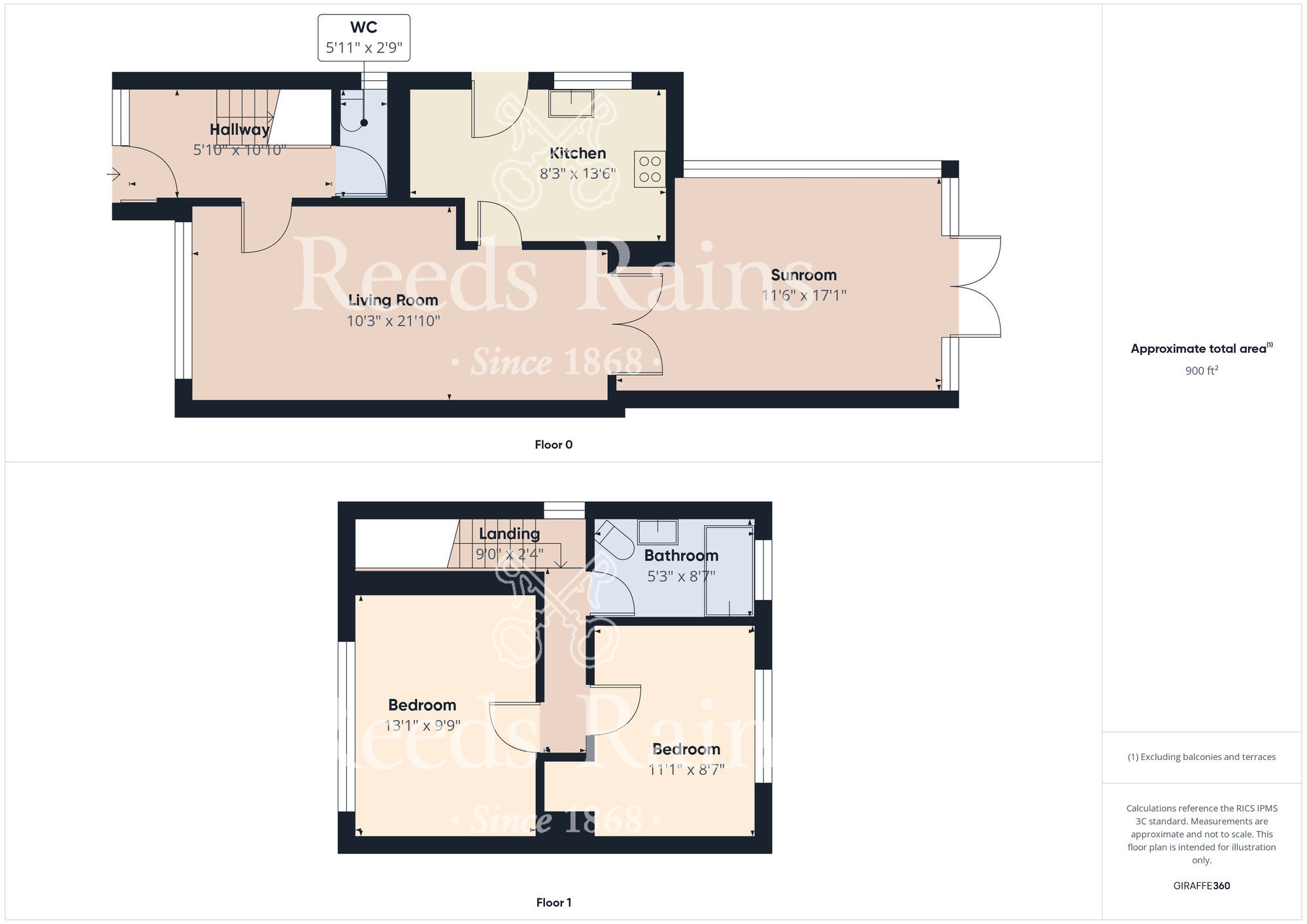 Floorplan of 2 bedroom Semi Detached House for sale, Wroxton Close, Middlesbrough, North Yorkshire, TS5