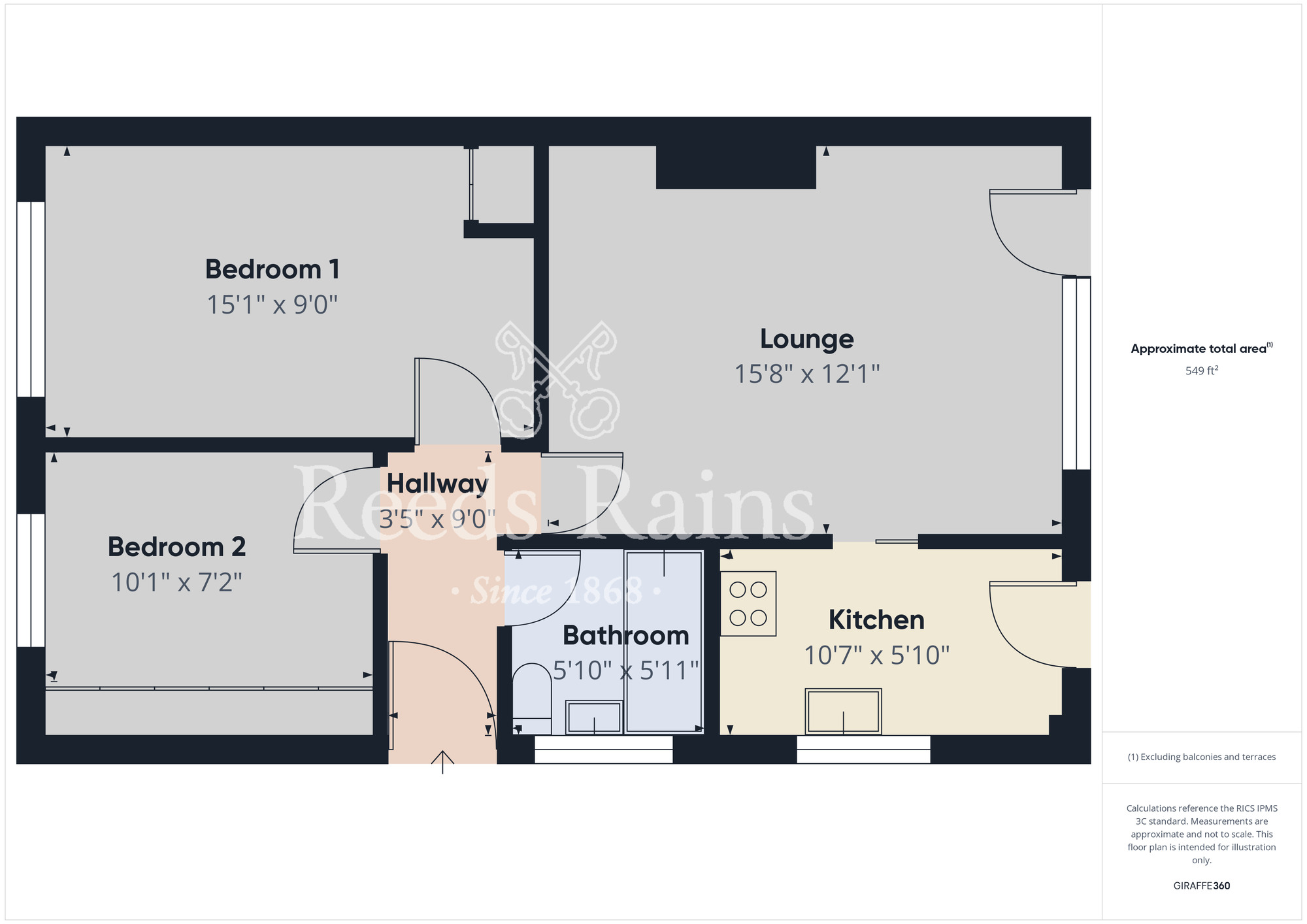 Floorplan of 2 bedroom Semi Detached Bungalow for sale, Greatham Close, Middlesbrough, North Yorkshire, TS5