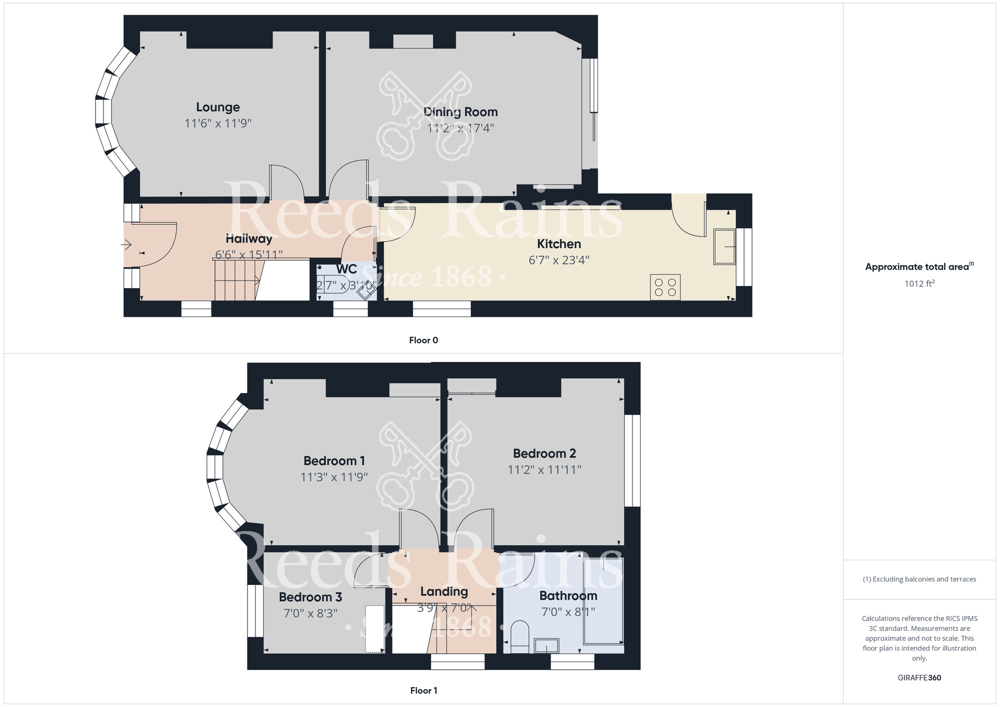 Floorplan of 3 bedroom Semi Detached House for sale, Hall Drive, Middlesbrough, North Yorkshire, TS5