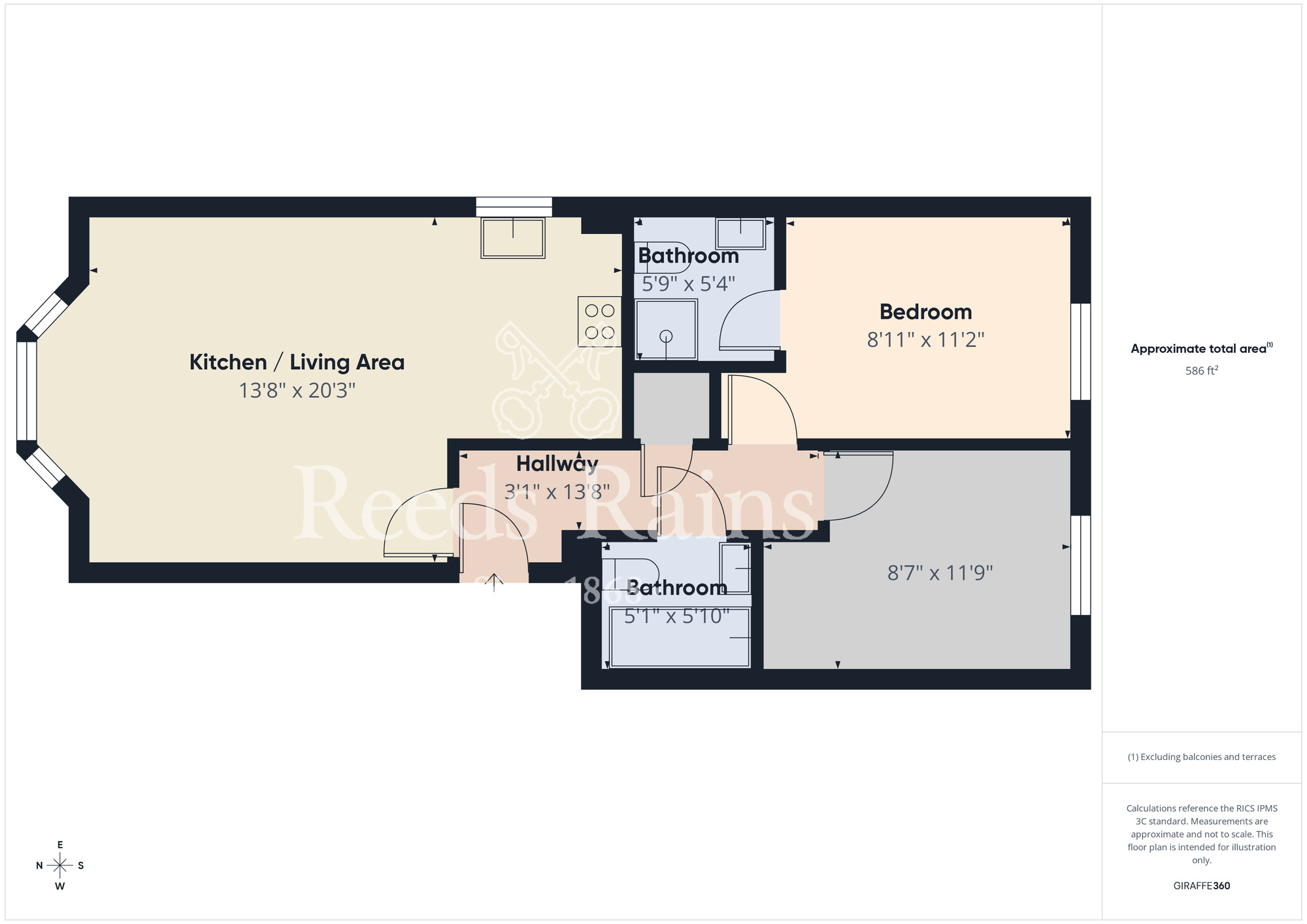Floorplan of 2 bedroom Flat for sale, Dorman Gardens, Middlesbrough, North Yorkshire, TS5