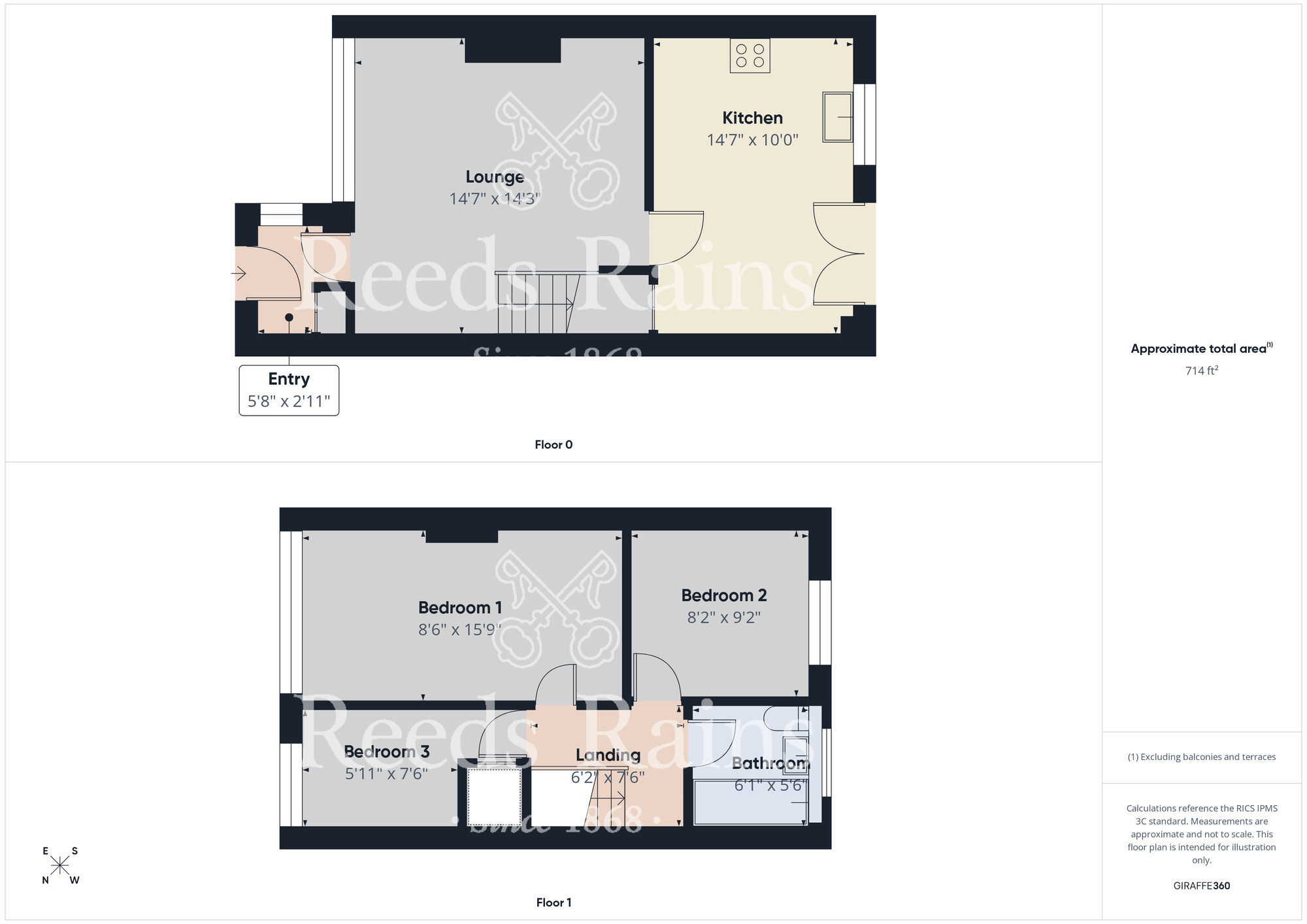 Floorplan of 3 bedroom Mid Terrace House for sale, Brafferton Walk, Middlesbrough, North Yorkshire, TS5