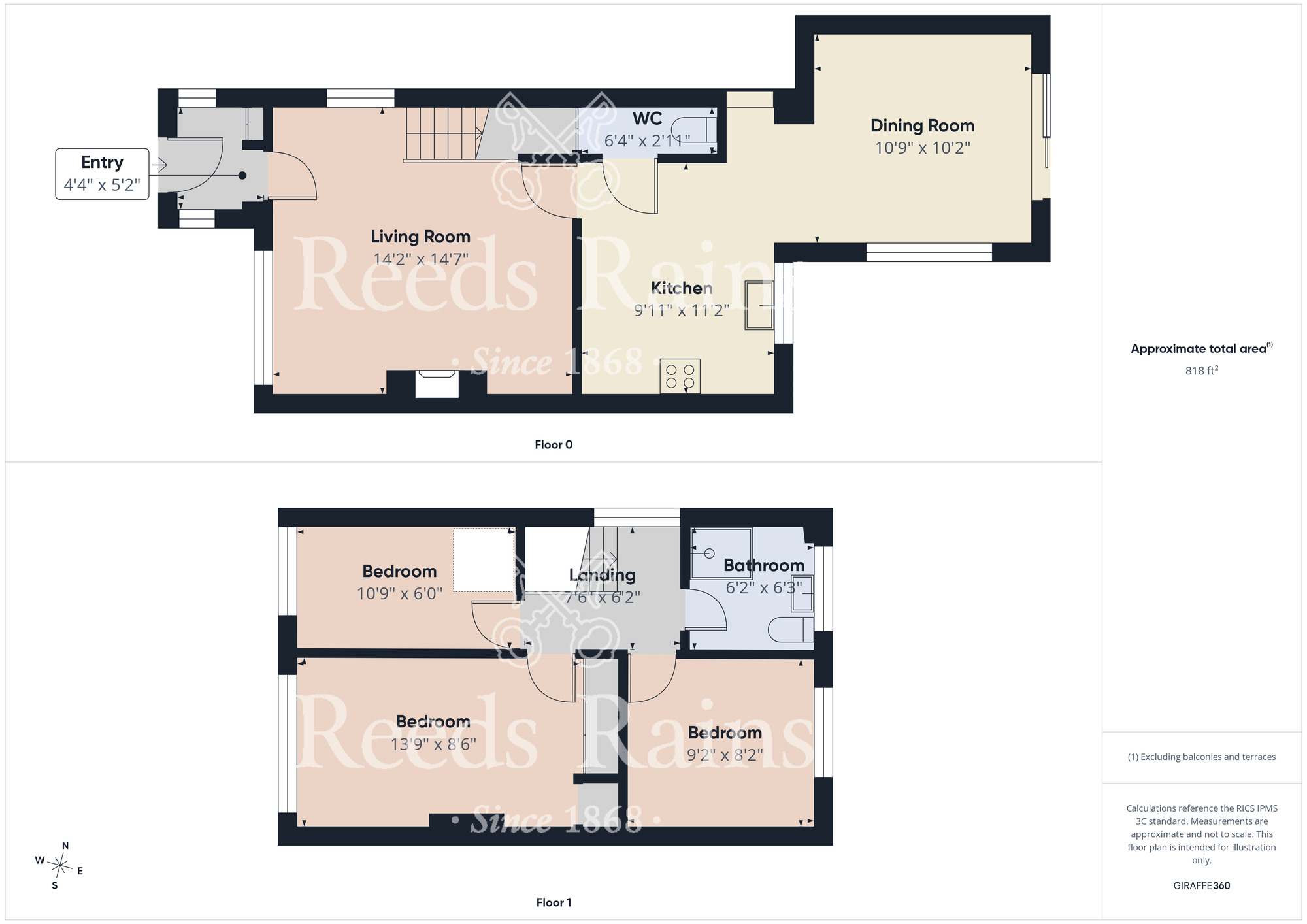 Floorplan of 3 bedroom Semi Detached House for sale, Trimdon Avenue, North Yorkshire, TS5