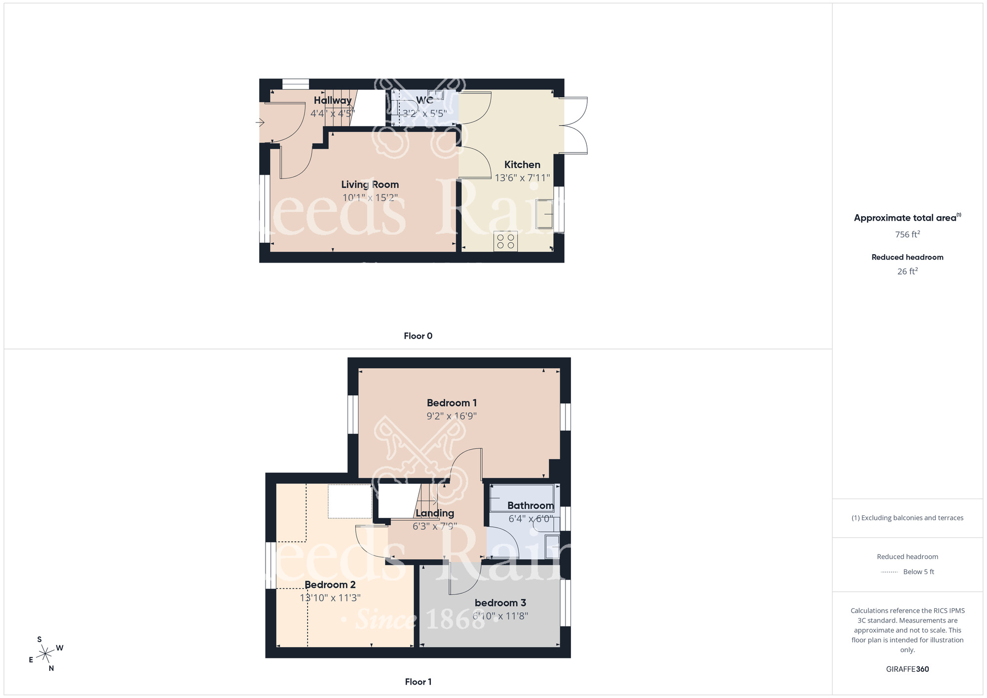 Floorplan of 3 bedroom Semi Detached House for sale, Queensbury Grove, Middlesbrough, North Yorkshire, TS5