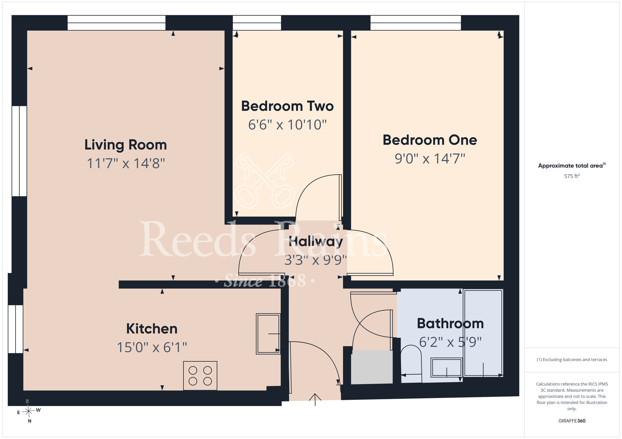 Floorplan of 2 bedroom Flat for sale, Camsell Court, Middlesbrough, North Yorkshire, TS5