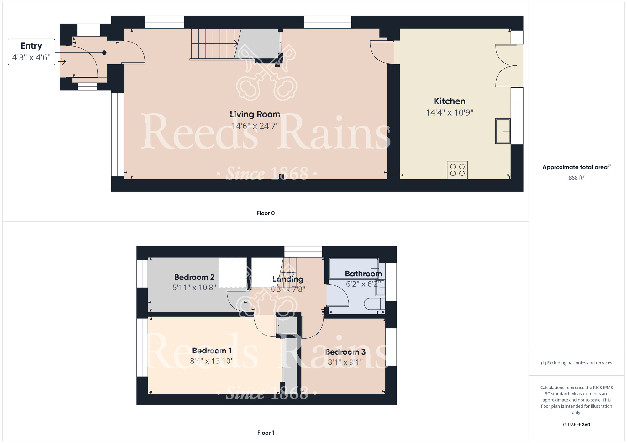 Floorplan of 3 bedroom Semi Detached House for sale, Gore Sands, Middlesbrough, North Yorkshire, TS5