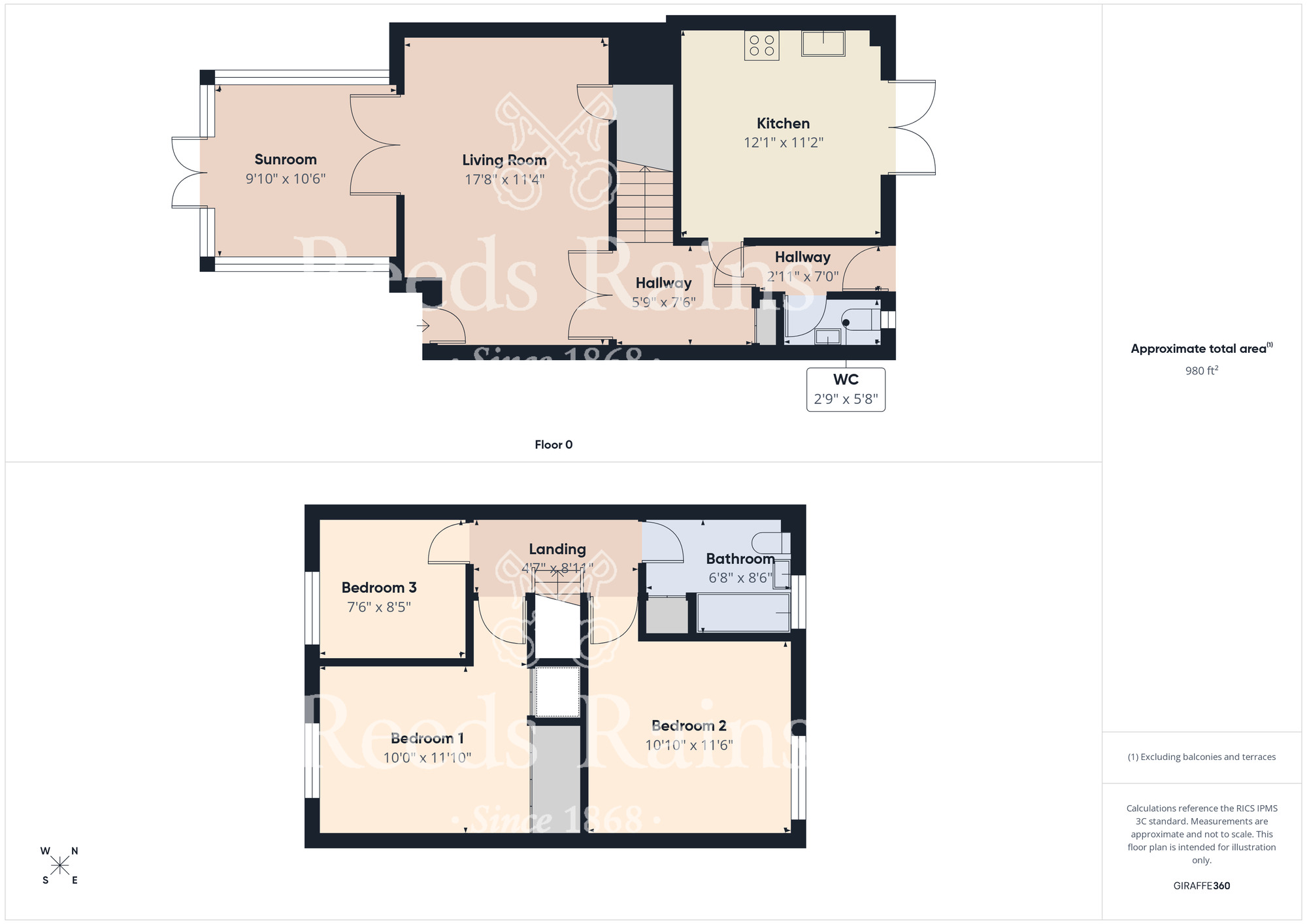 Floorplan of 3 bedroom End Terrace House for sale, Raydale, Hemlington, North Yorkshire, TS8