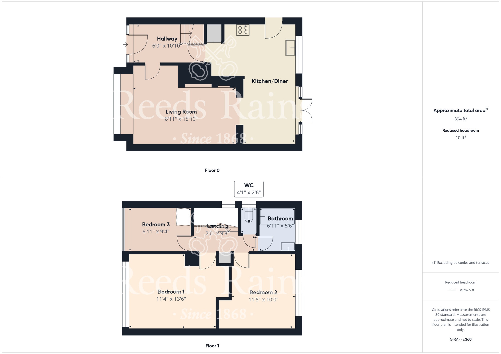 Floorplan of 3 bedroom Detached House for sale, Yearby Close, Acklam, North Yorkshire, TS5