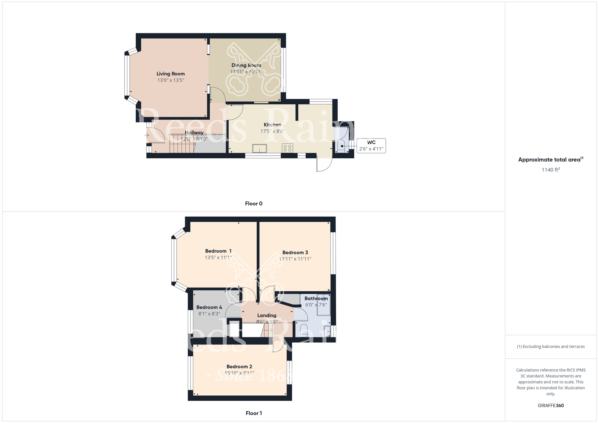 Floorplan of 4 bedroom Semi Detached House for sale, Meadfoot Drive, Middlesbrough, North Yorkshire, TS5