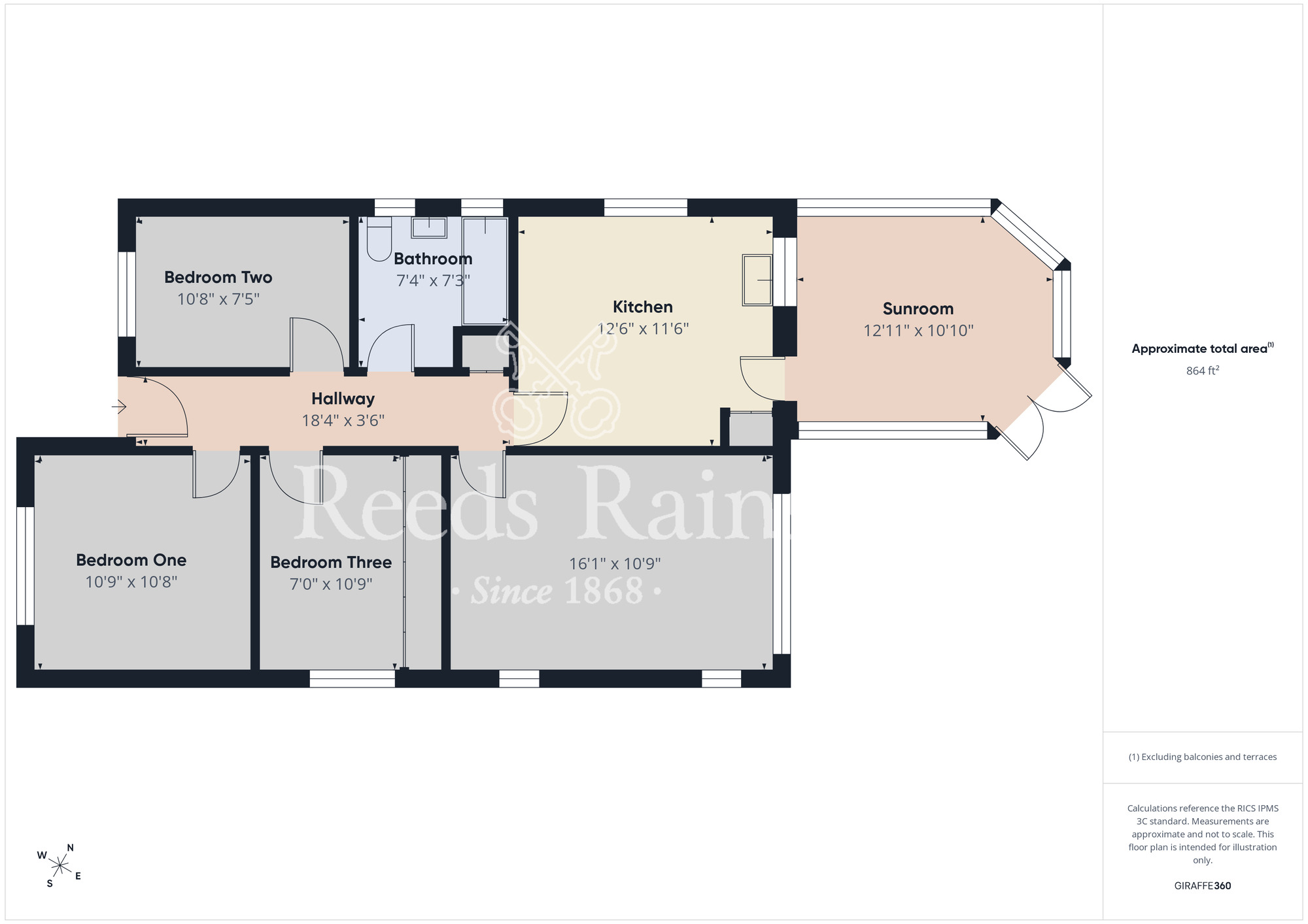 Floorplan of 3 bedroom Detached Bungalow for sale, Farmbank Road, Ormesby, North Yorkshire, TS7