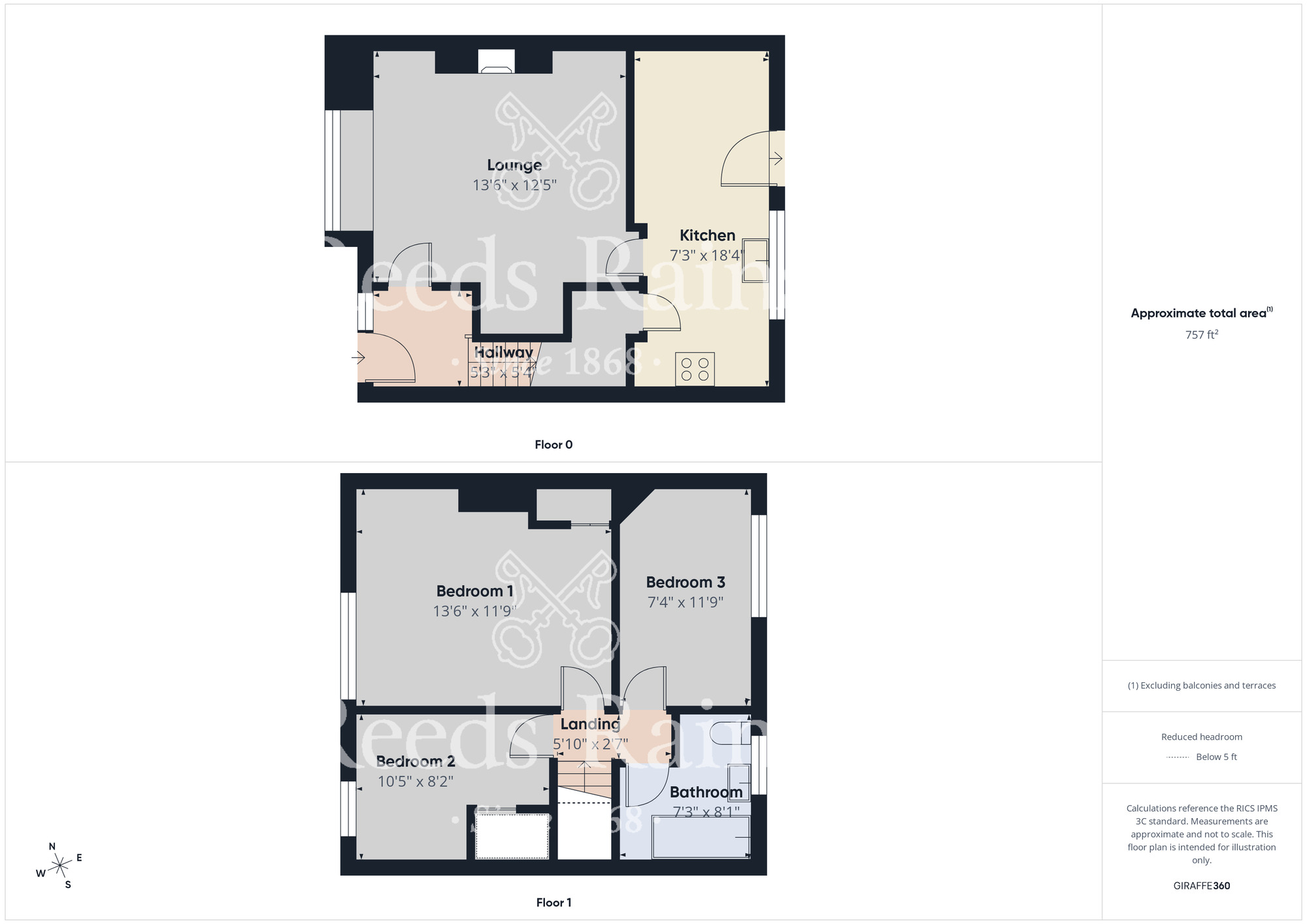 Floorplan of 3 bedroom Mid Terrace House for sale, West Crescent, Middlesbrough, North Yorkshire, TS5