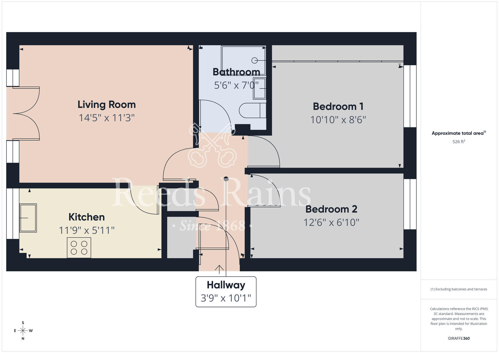 Floorplan of 2 bedroom Flat for sale, Aysgarth Road, Middlesbrough, North Yorkshire, TS5