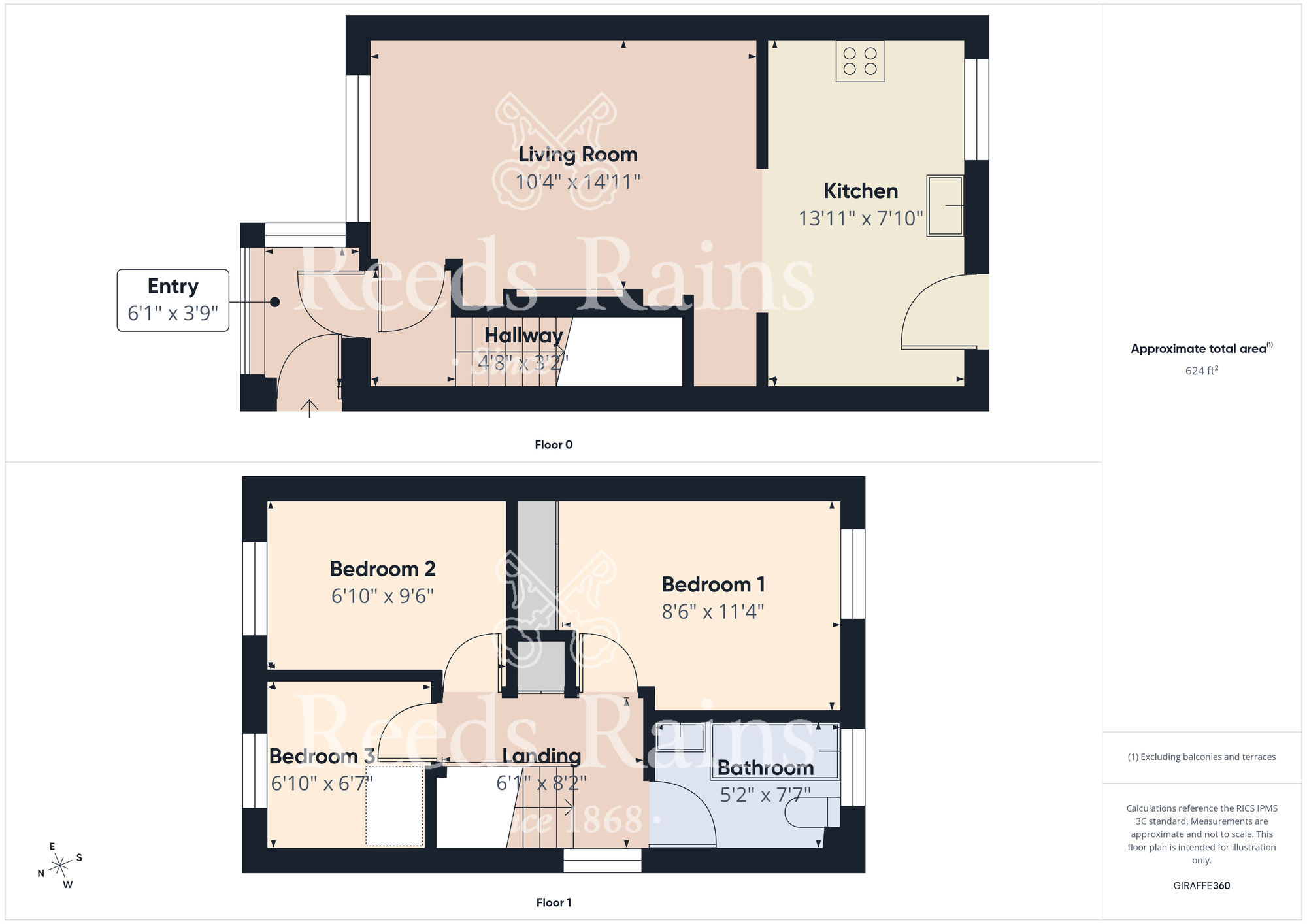 Floorplan of 3 bedroom Semi Detached House for sale, Salton Close, Middlesbrough, North Yorkshire, TS5
