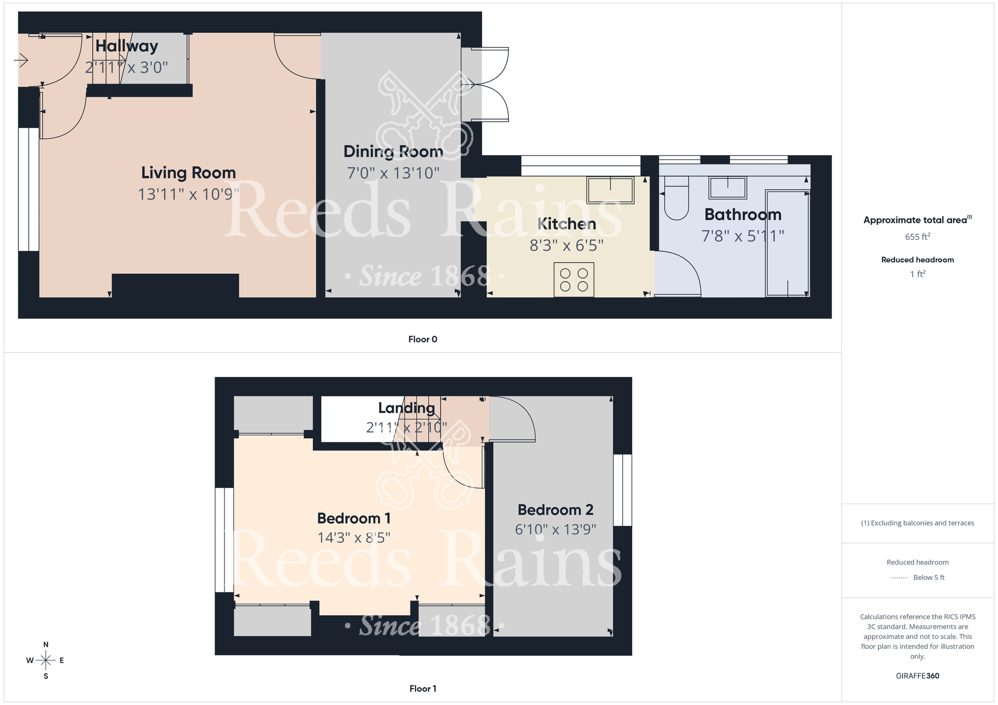 Floorplan of 2 bedroom Mid Terrace House for sale, Snowden Street, Eston, North Yorkshire, TS6