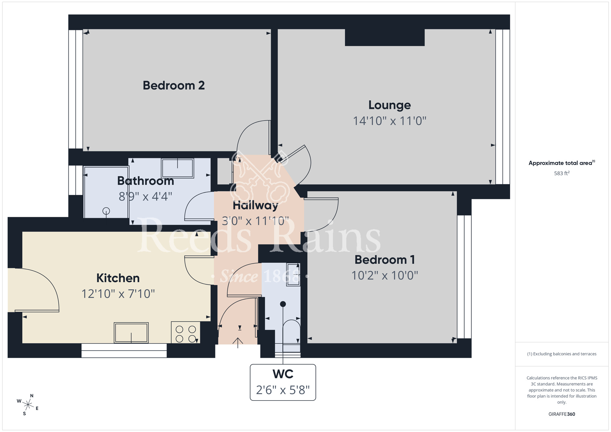 Floorplan of 2 bedroom Semi Detached Bungalow for sale, Virginia Gardens, Middlesbrough, North Yorkshire, TS5