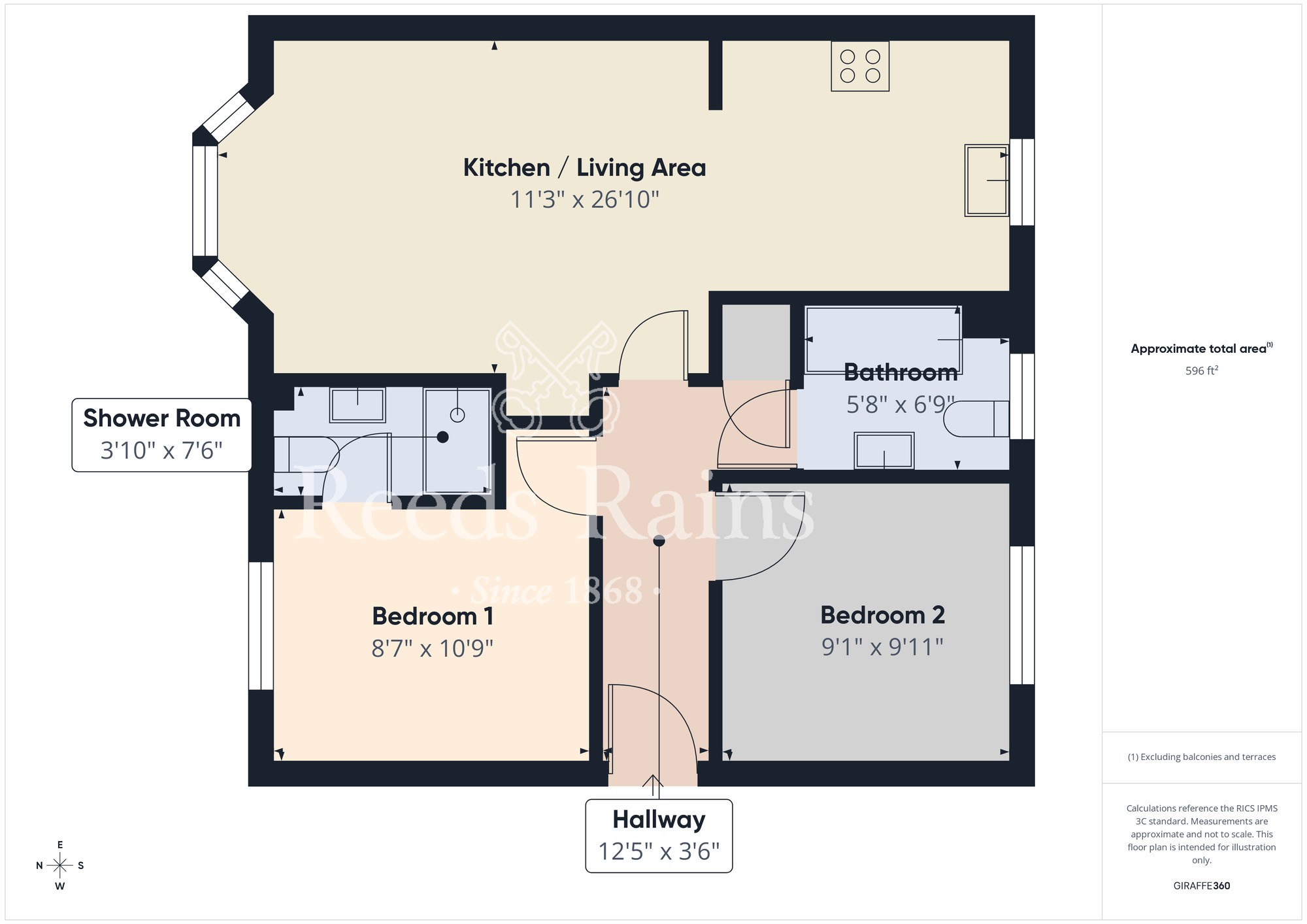 Floorplan of 2 bedroom Flat for sale, Dorman Gardens, Middlesbrough, North Yorkshire, TS5