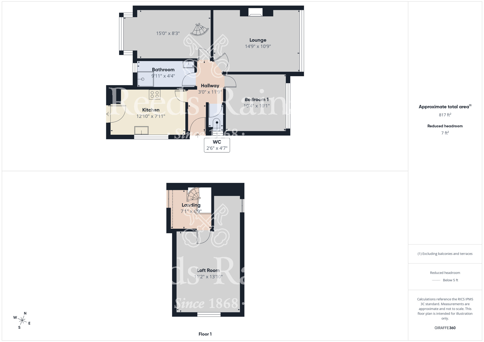 Floorplan of 2 bedroom Semi Detached Bungalow for sale, Virginia Gardens, Middlesbrough, North Yorkshire, TS5