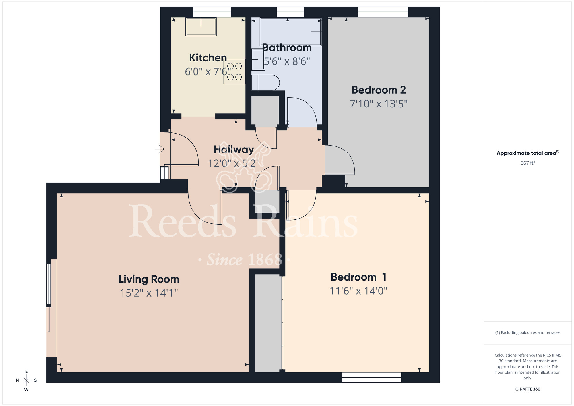 Floorplan of 2 bedroom Flat to rent, Park Road South, Middlesbrough, North Yorkshire, TS5