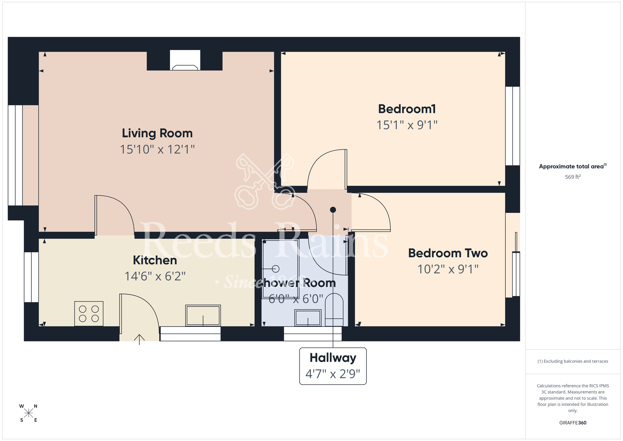 Floorplan of 2 bedroom Semi Detached Bungalow for sale, Kader Avenue, Middlesbrough, North Yorkshire, TS5