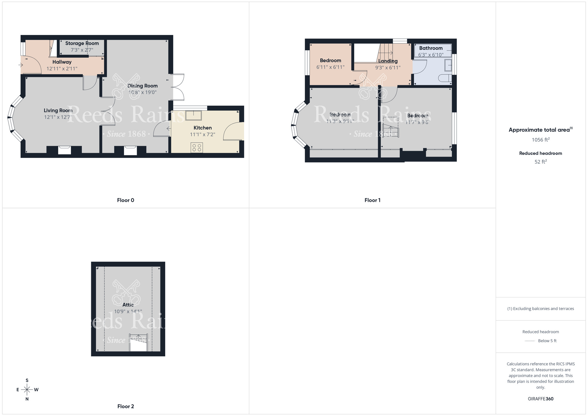 Floorplan of 3 bedroom Semi Detached House to rent, Ottawa Road, Middlesbrough, North Yorkshire, TS4