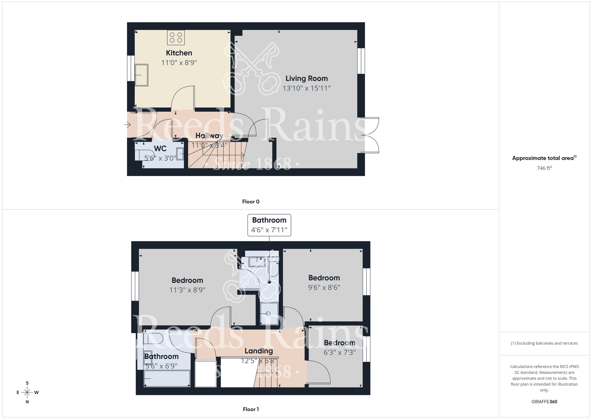 Floorplan of 3 bedroom Semi Detached House to rent, Hoskins Lane, Middlesbrough, North Yorkshire, TS4