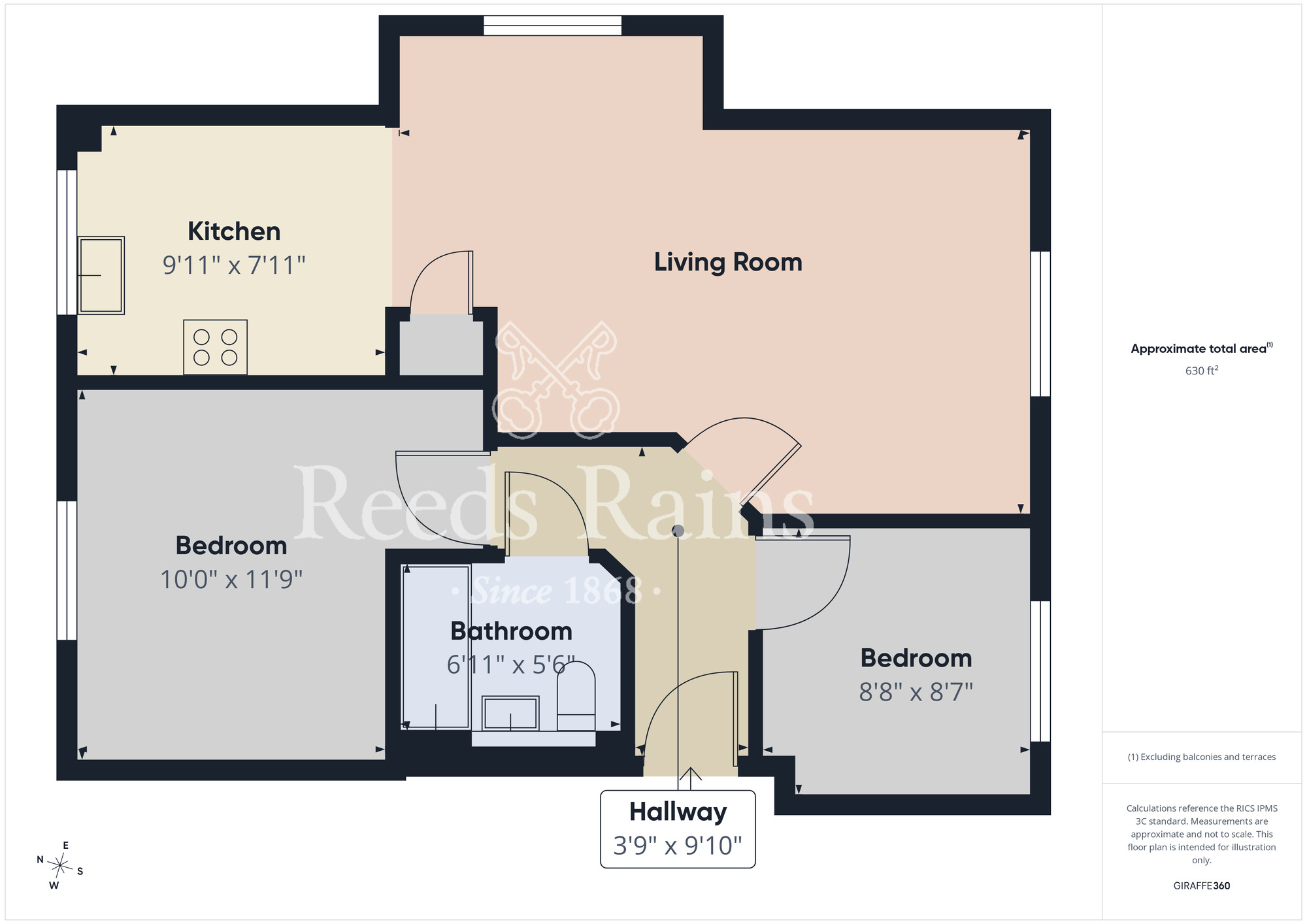 Floorplan of 2 bedroom Flat to rent, Scholars Rise, Middlesbrough, North Yorkshire, TS4