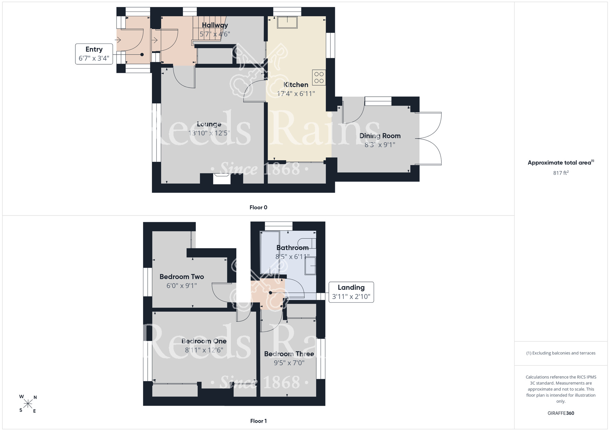 Floorplan of 3 bedroom Semi Detached House for sale, Overdale Road, Middlesbrough, North Yorkshire, TS3