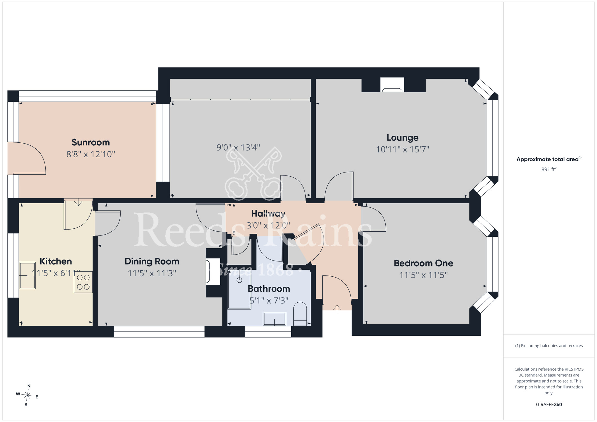Floorplan of 2 bedroom Semi Detached Bungalow for sale, Aylton Drive, Middlesbrough, North Yorkshire, TS5