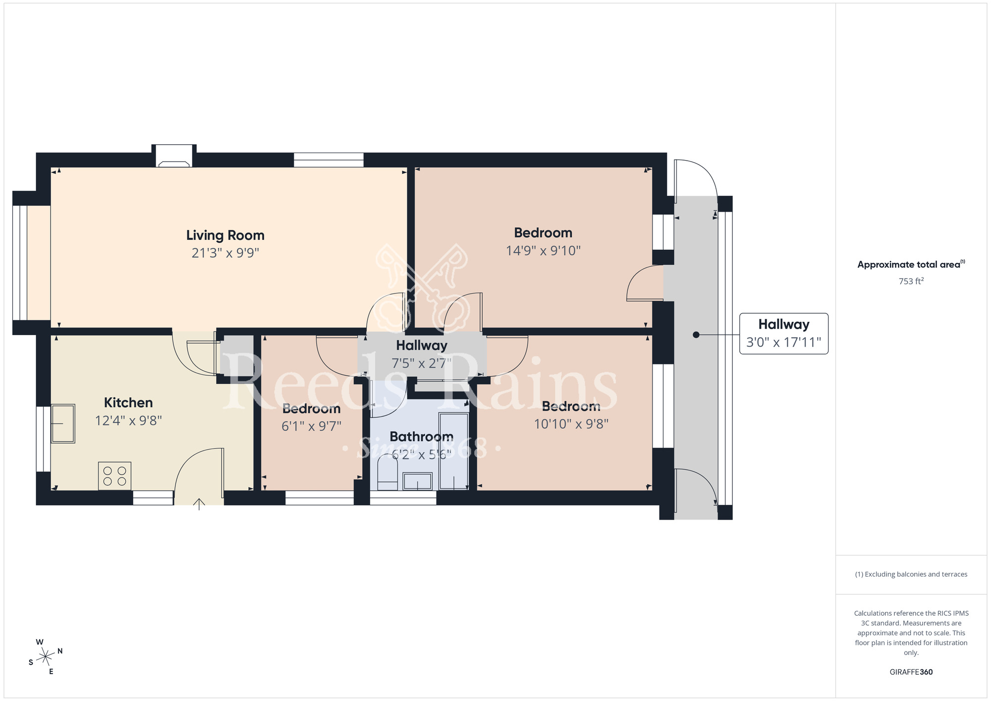 Floorplan of 3 bedroom Detached House for sale, Watchgate, Nunthorpe, North Yorkshire, TS7