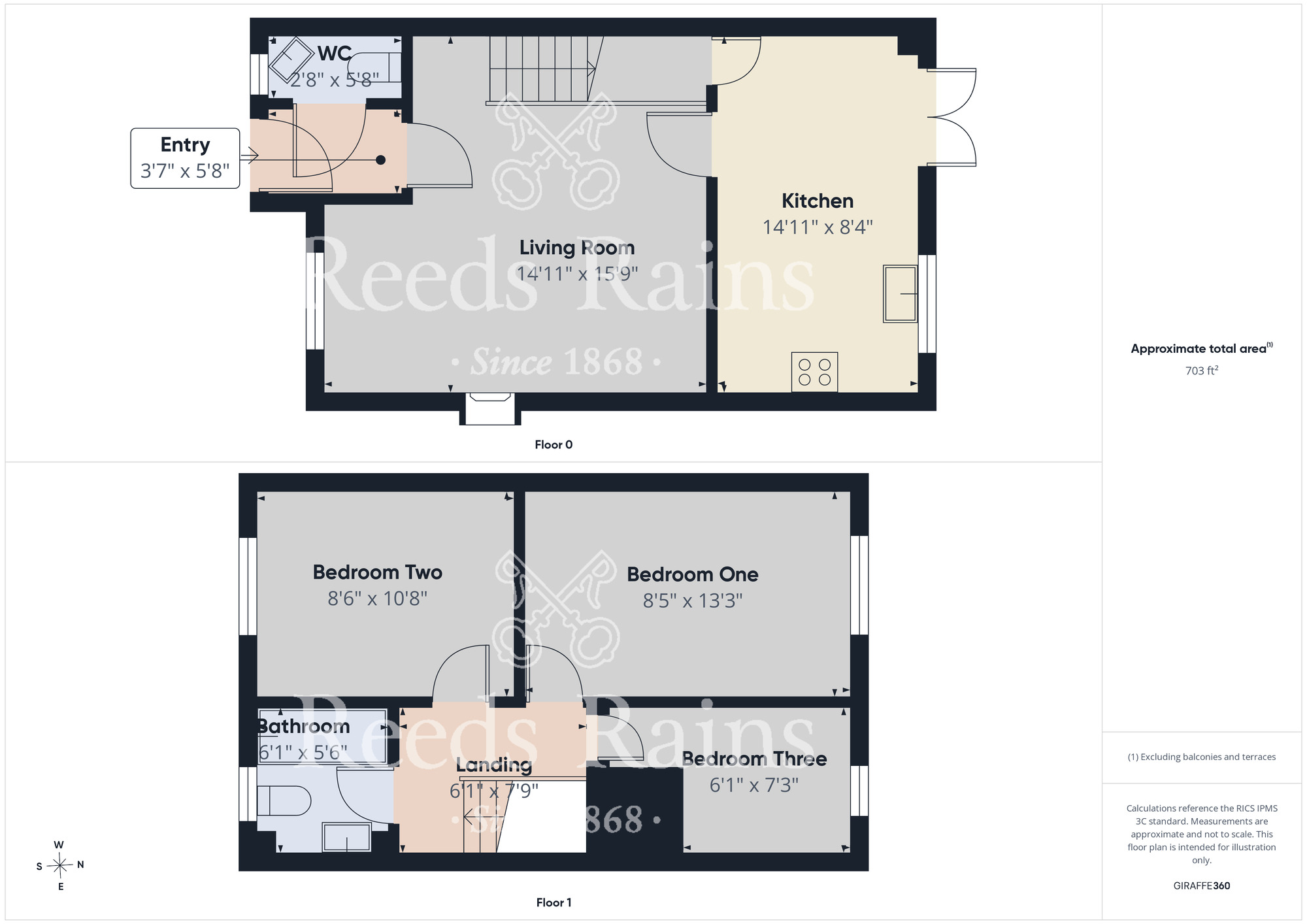Floorplan of 3 bedroom Mid Terrace House for sale, Clough Close, North Yorkshire, TS5