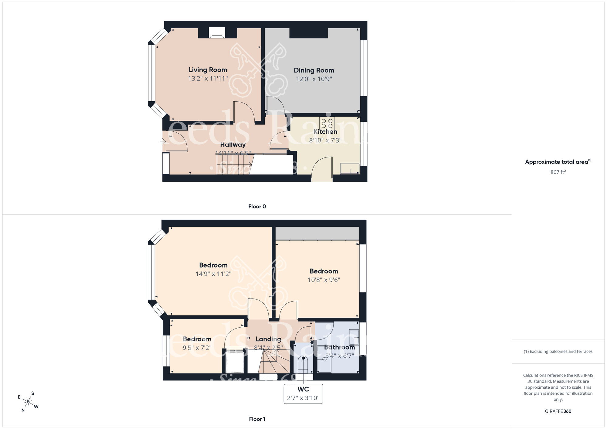 Floorplan of 3 bedroom Semi Detached House for sale, Chilton Close, Middlesbrough, North Yorkshire, TS5