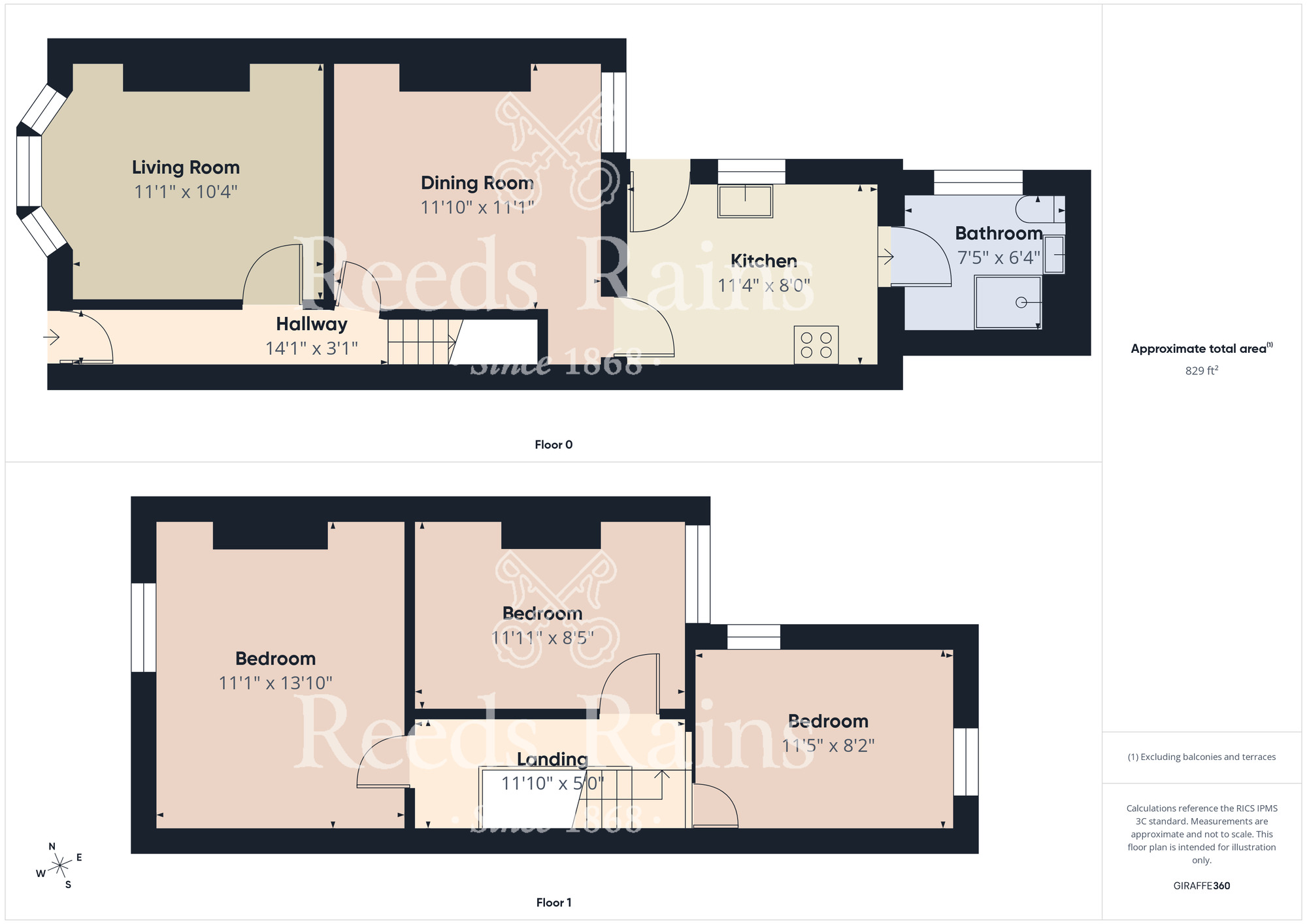 Floorplan of 3 bedroom Mid Terrace House to rent, Surrey Street, Middlesbrough, North Yorkshire, TS1