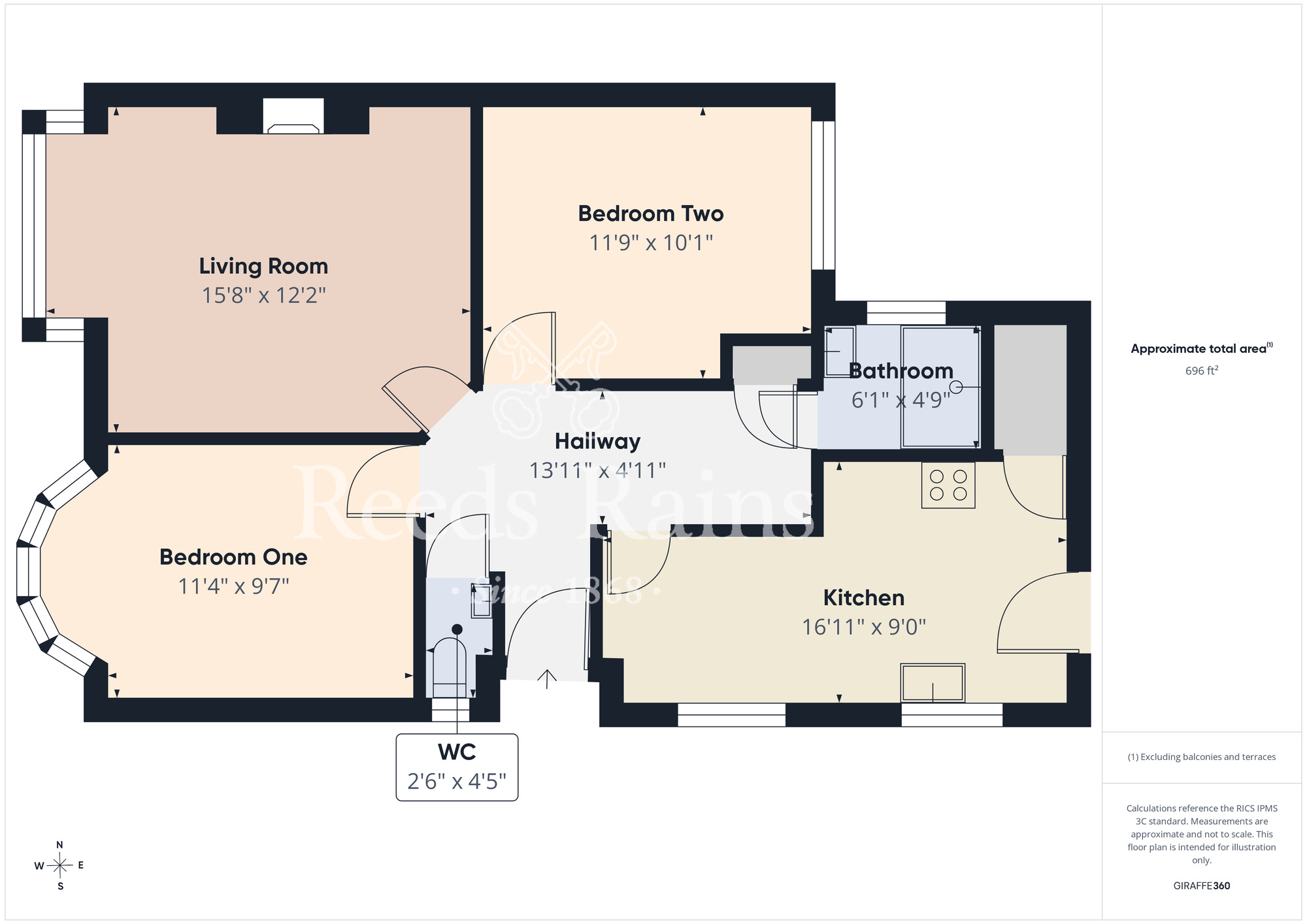 Floorplan of 2 bedroom Semi Detached Bungalow for sale, Hebron Road, Middlesbrough, North Yorkshire, TS5