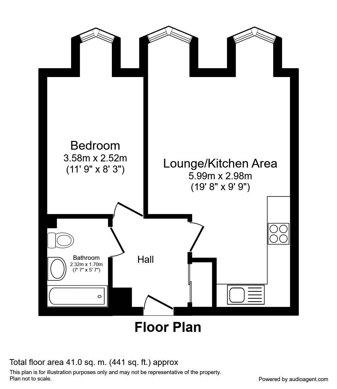 Floorplan of 1 bedroom Flat to rent, Melbourne Street, Morley, Leeds, LS27
