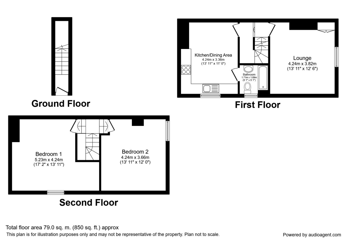 Floorplan of 2 bedroom  Flat to rent, Barras Place, Leeds, LS12