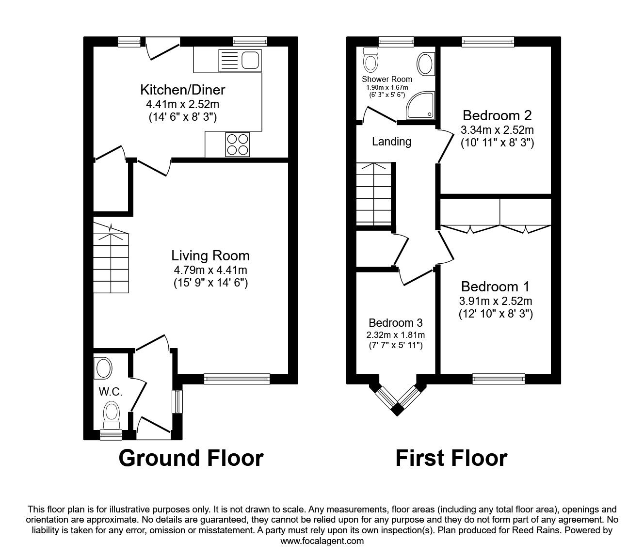 Floorplan of 3 bedroom Semi Detached House to rent, Windmill Rise, Lower Wortley, West Yorkshire, LS12
