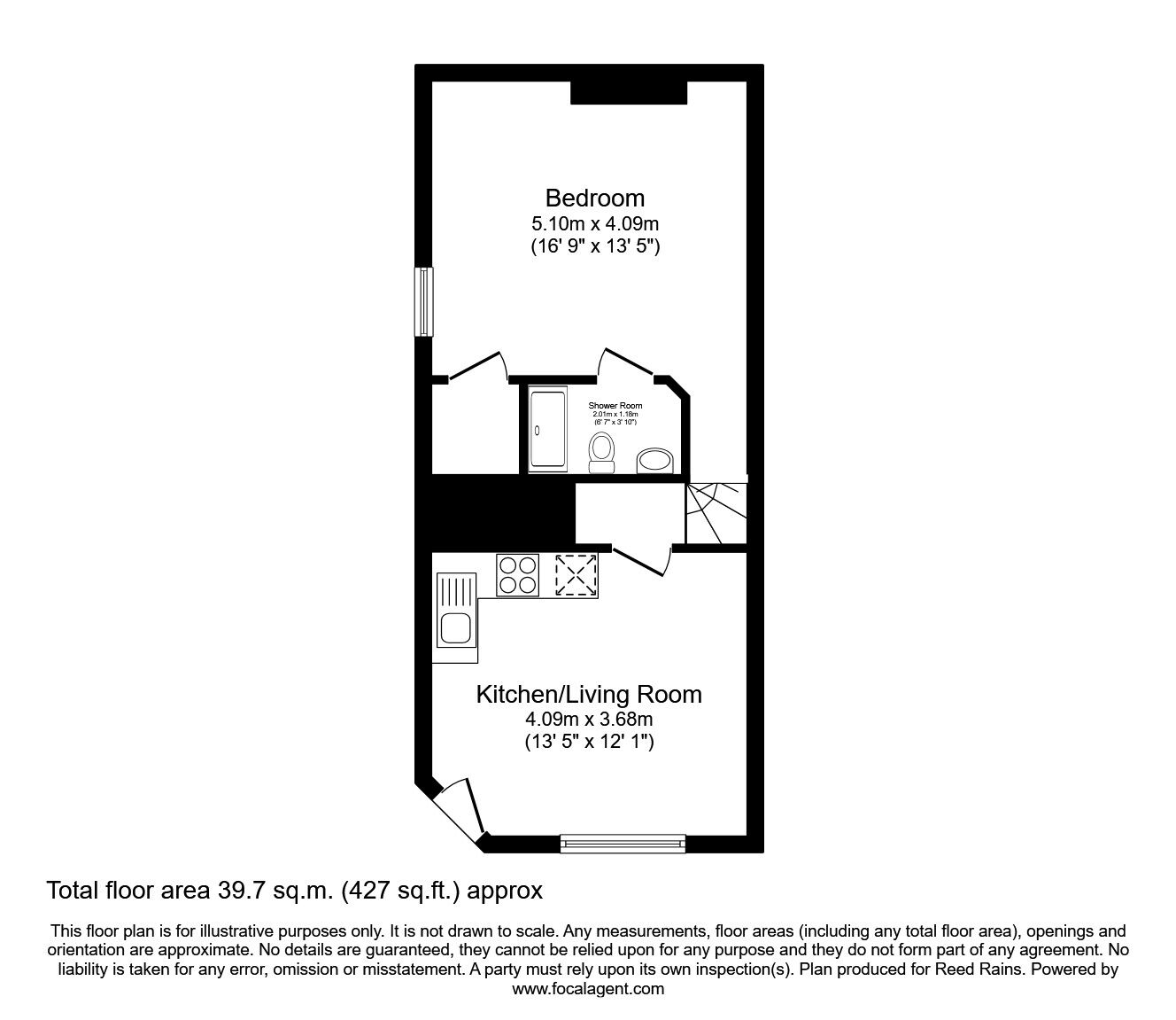 Floorplan of 1 bedroom Flat to rent, Upper Wortley Road, Leeds, West Yorkshire, LS12